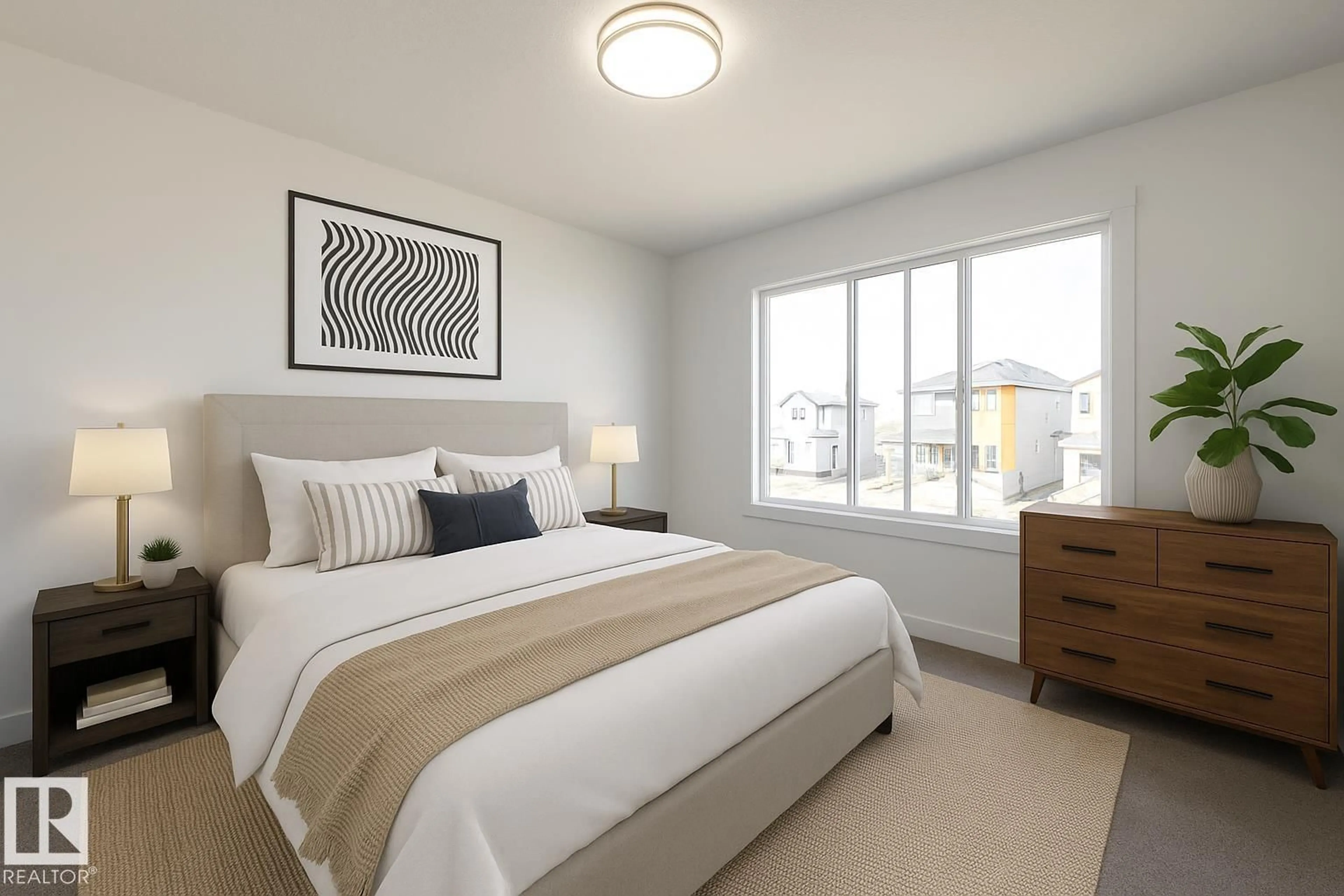 Bedroom with bed, unknown for NE - 235 157 AV, Edmonton Alberta T5Y6K8