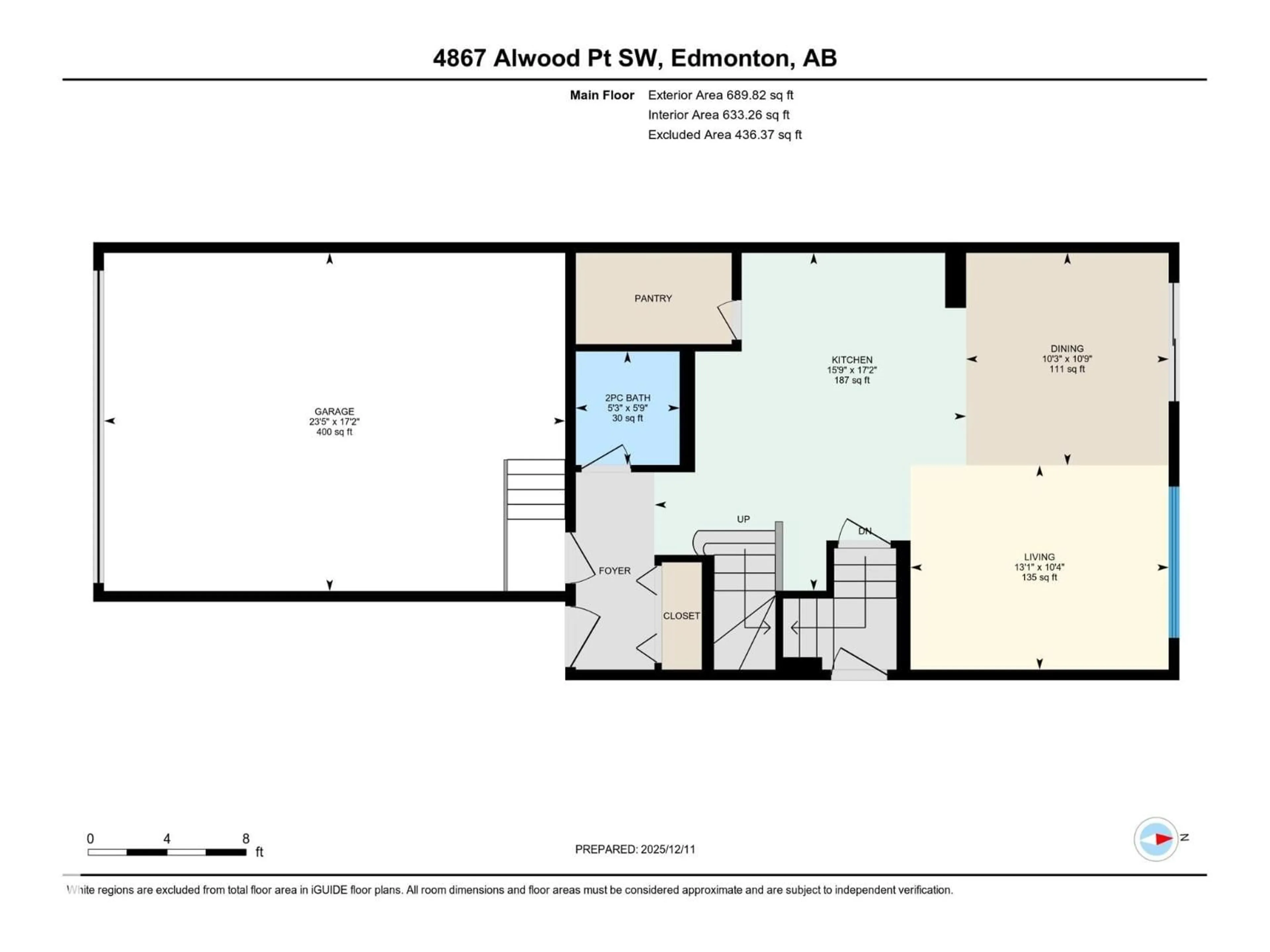 Floor plan for 4867 ALWOOD POINT SW, Edmonton Alberta T6W4N1