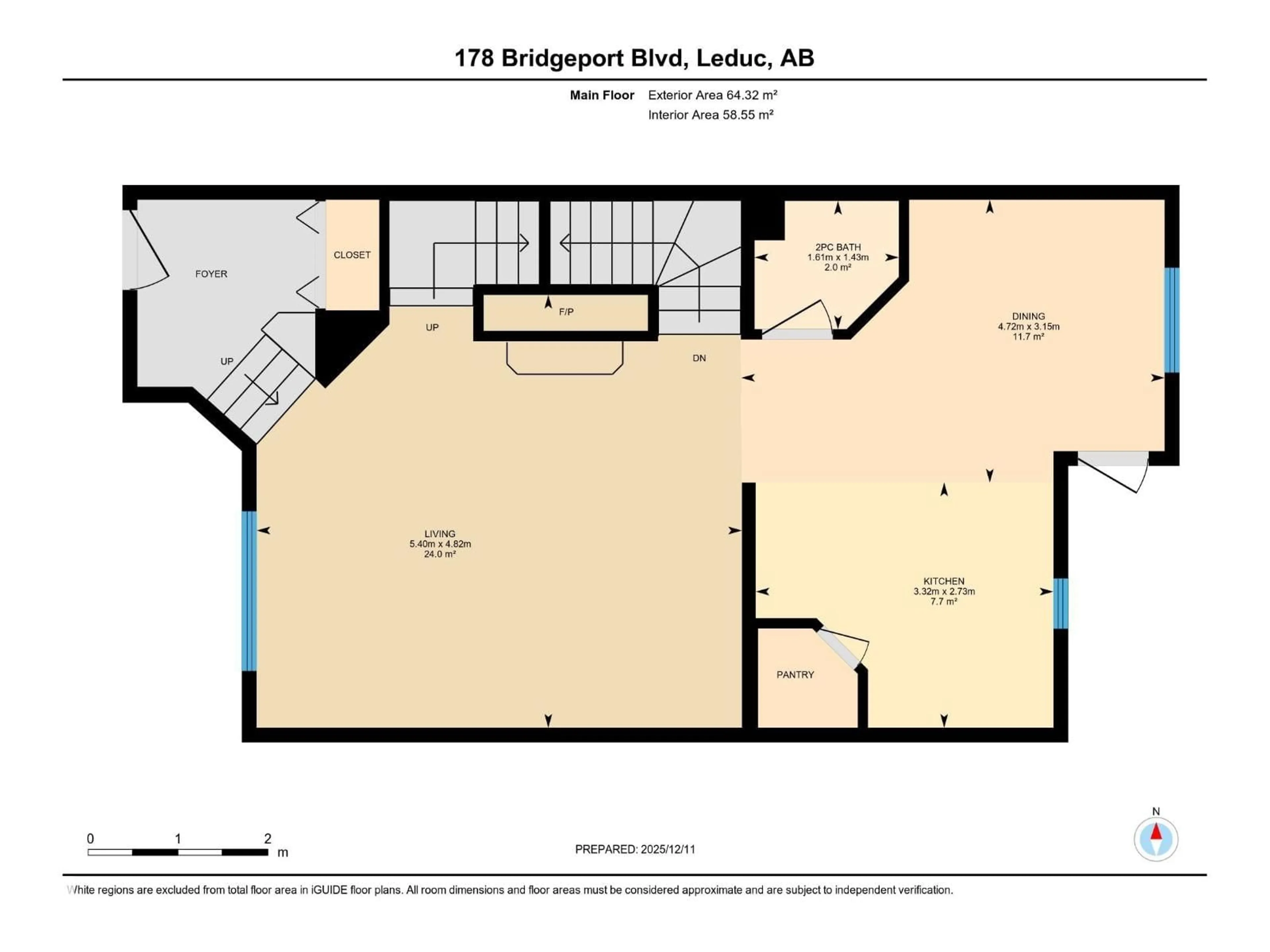 Floor plan for 178 - 107 BRIDGEPORT BV, Leduc Alberta T9E8S8