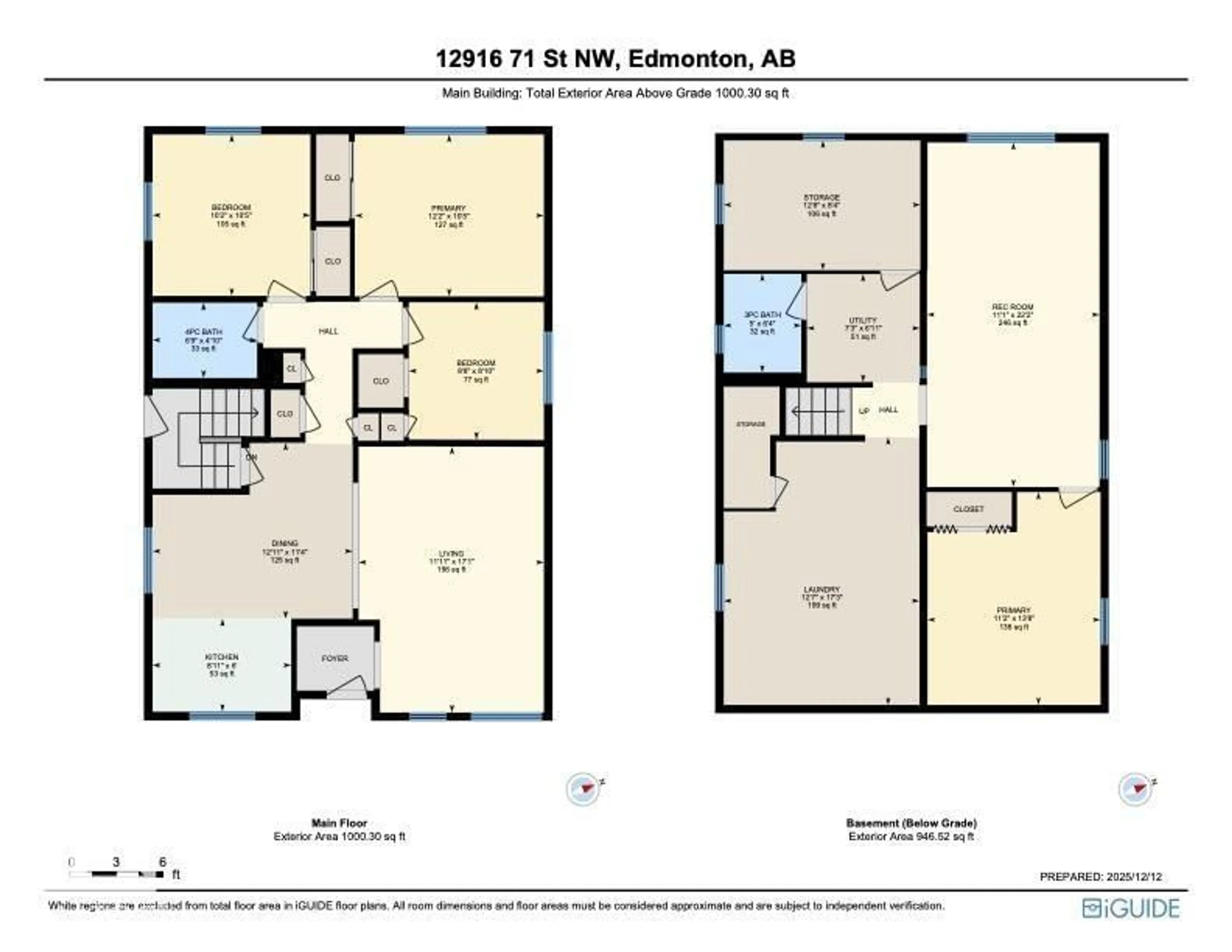 Floor plan for 12916 71 ST, Edmonton Alberta T5C0M5