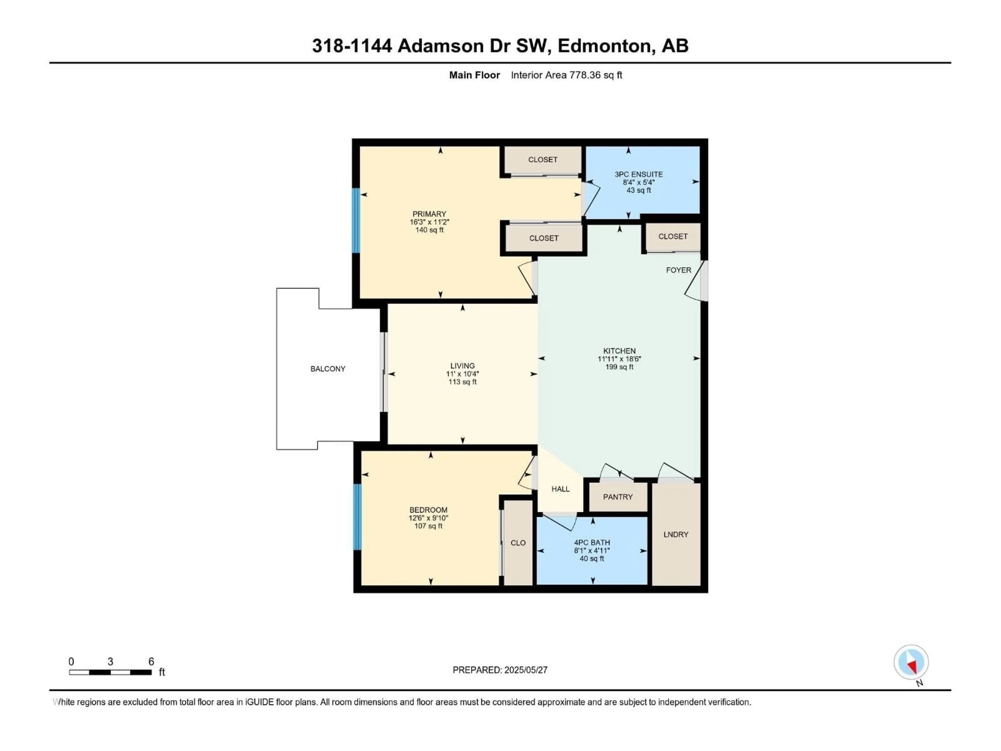 Floor plan for 318 - 1144 ADAMSON DR, Edmonton Alberta T6W2X7