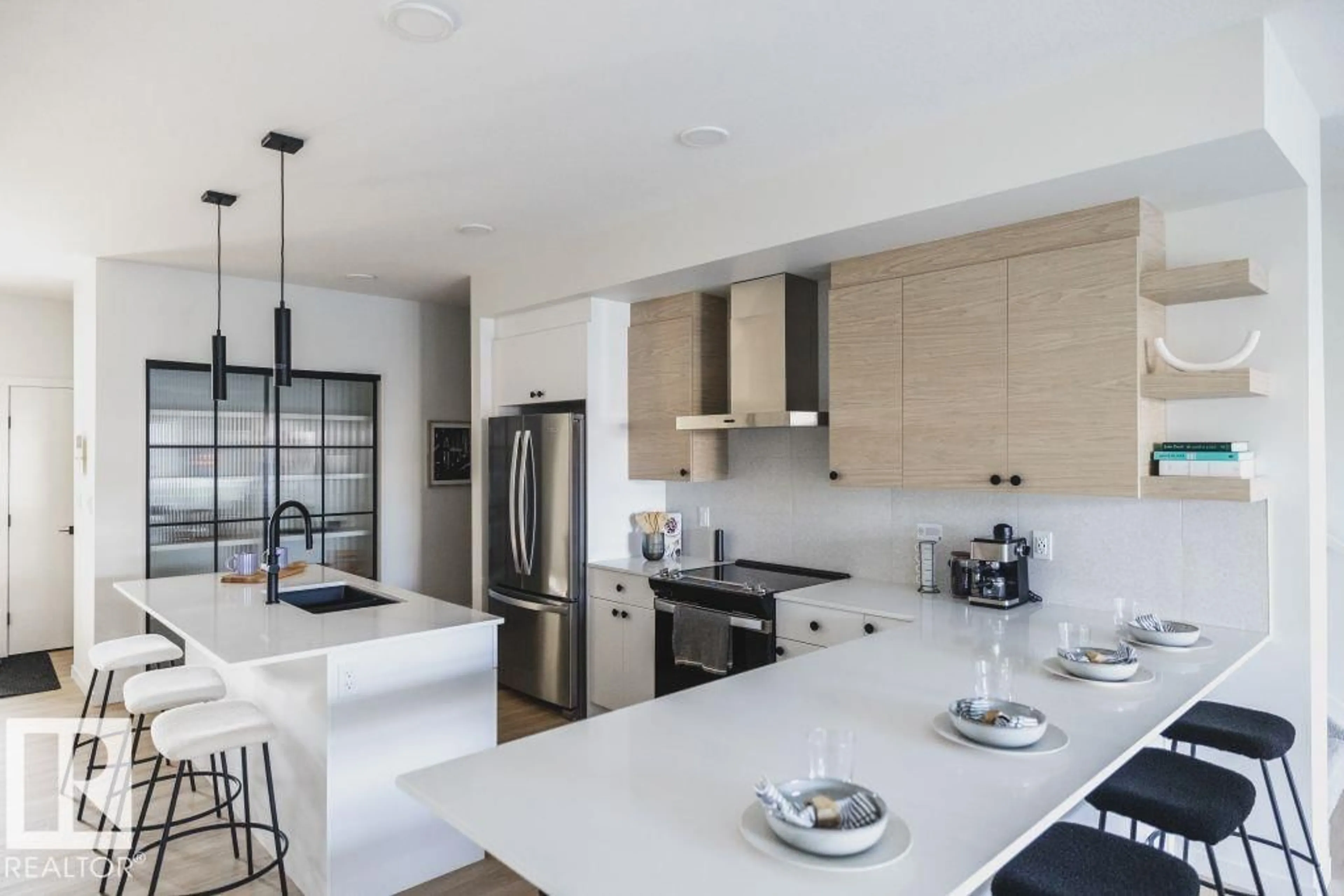 Contemporary kitchen, ceramic/tile floor for 7477 KLAPSTEIN CR, Edmonton Alberta T6W0A6