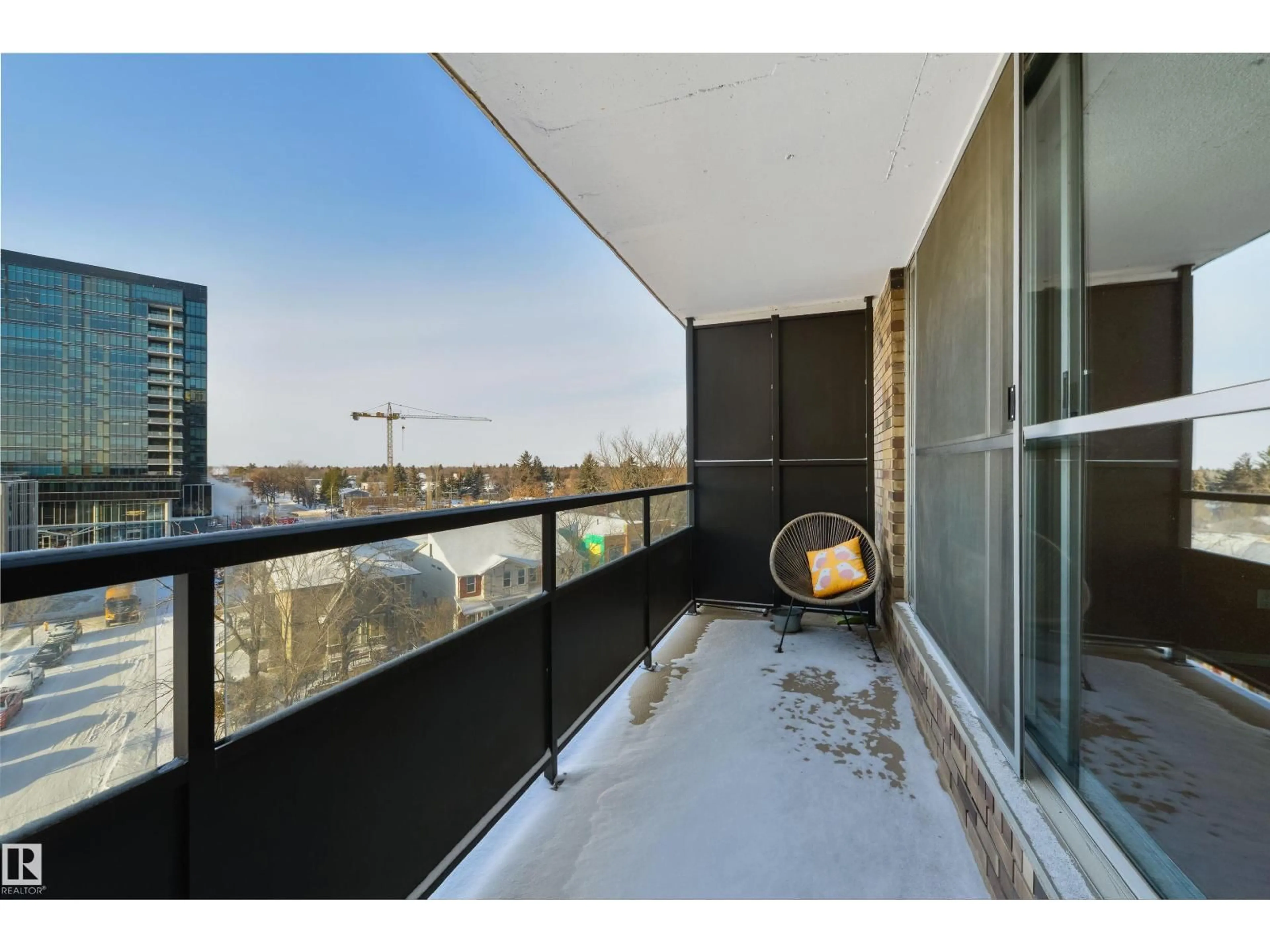 Balcony in the apartment, city buildings view from balcony for 601 STONY PLAIN RD, Edmonton Alberta T5N3R2