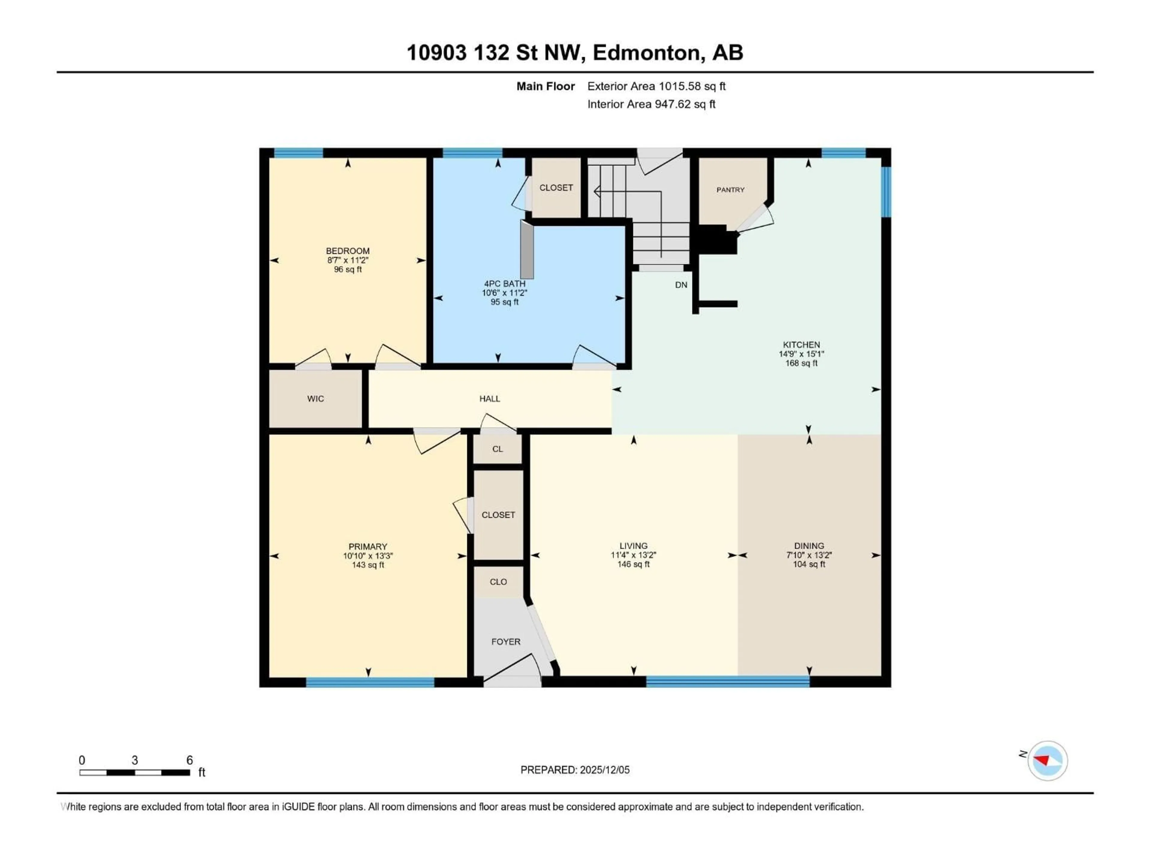 Floor plan for 10903 132 ST, Edmonton Alberta T5M1E1