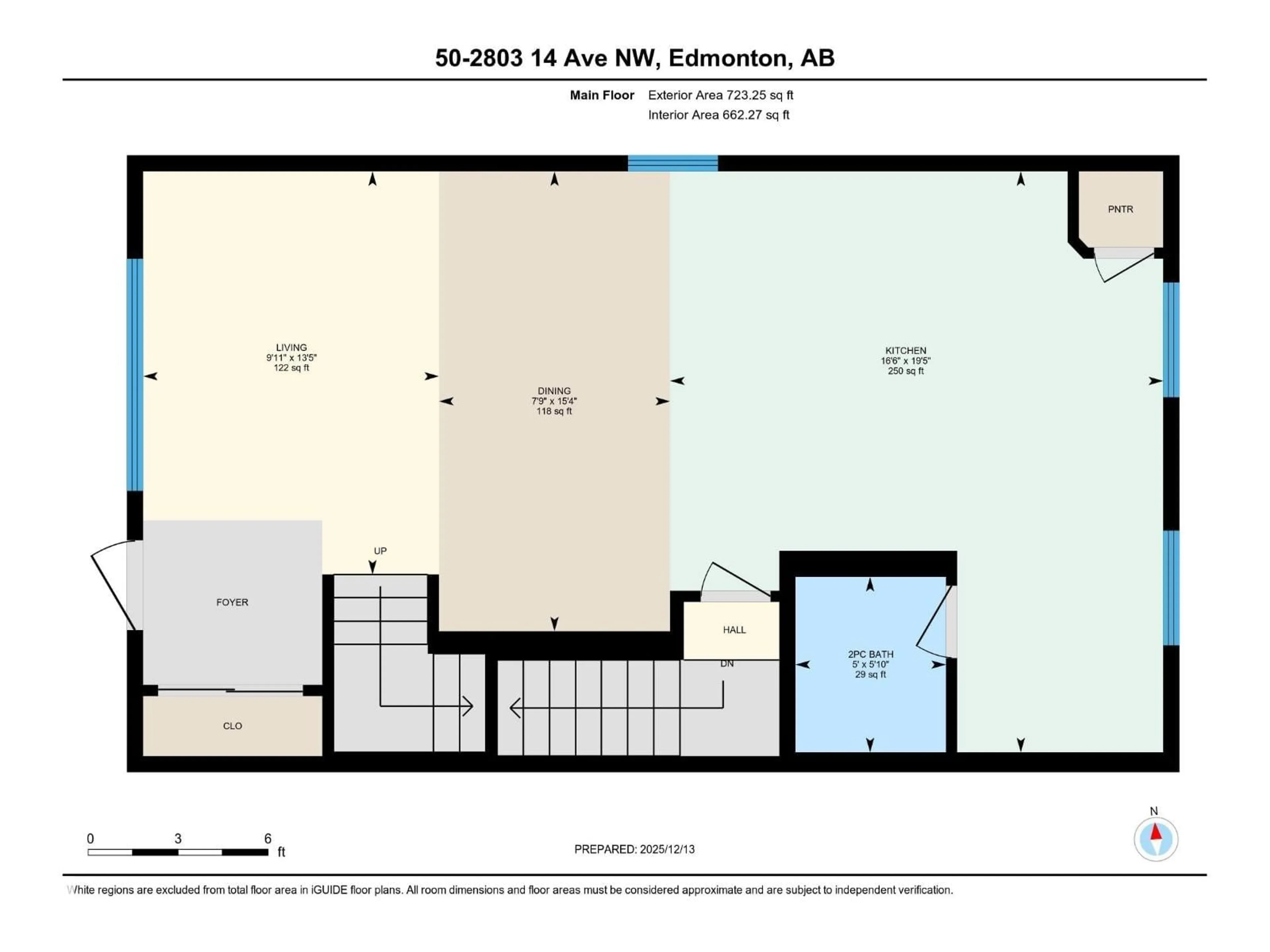 Floor plan for 50 - 2803 14 AV NW, Edmonton Alberta T6T2K4