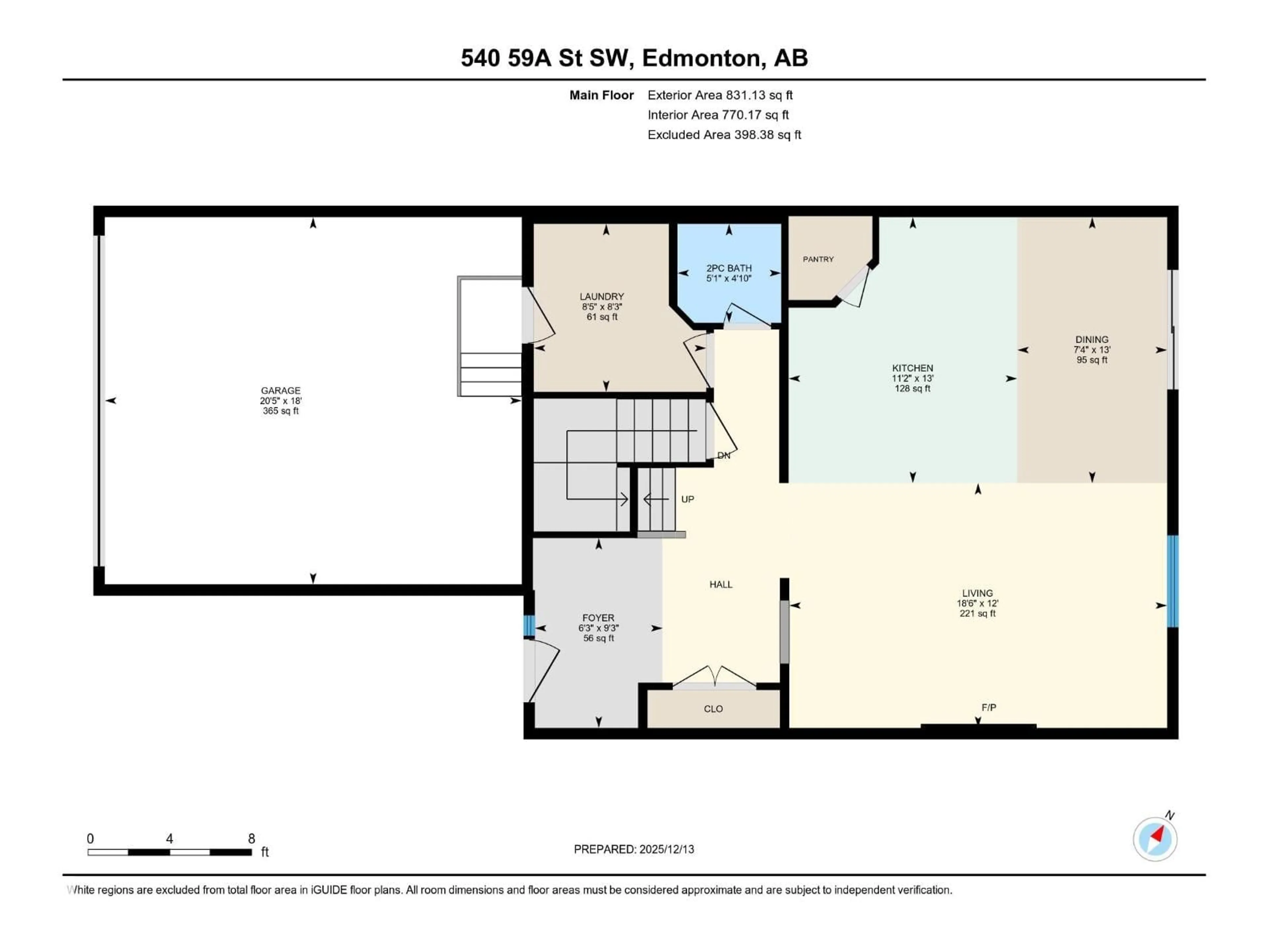 Floor plan for SW - 540 59 ST, Edmonton Alberta T6X0E9
