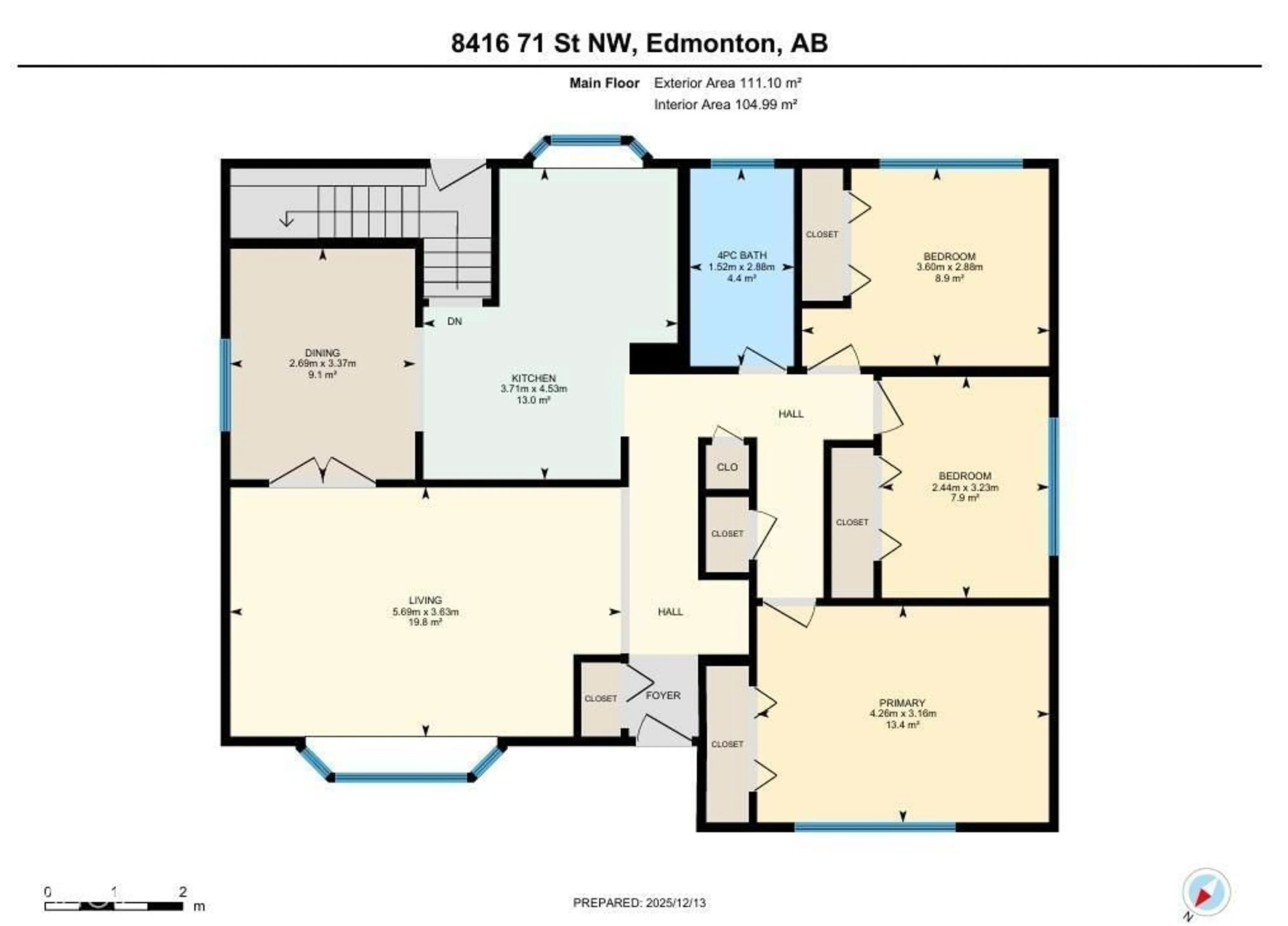 Floor plan for 8416 71 ST, Edmonton Alberta T6B1X4