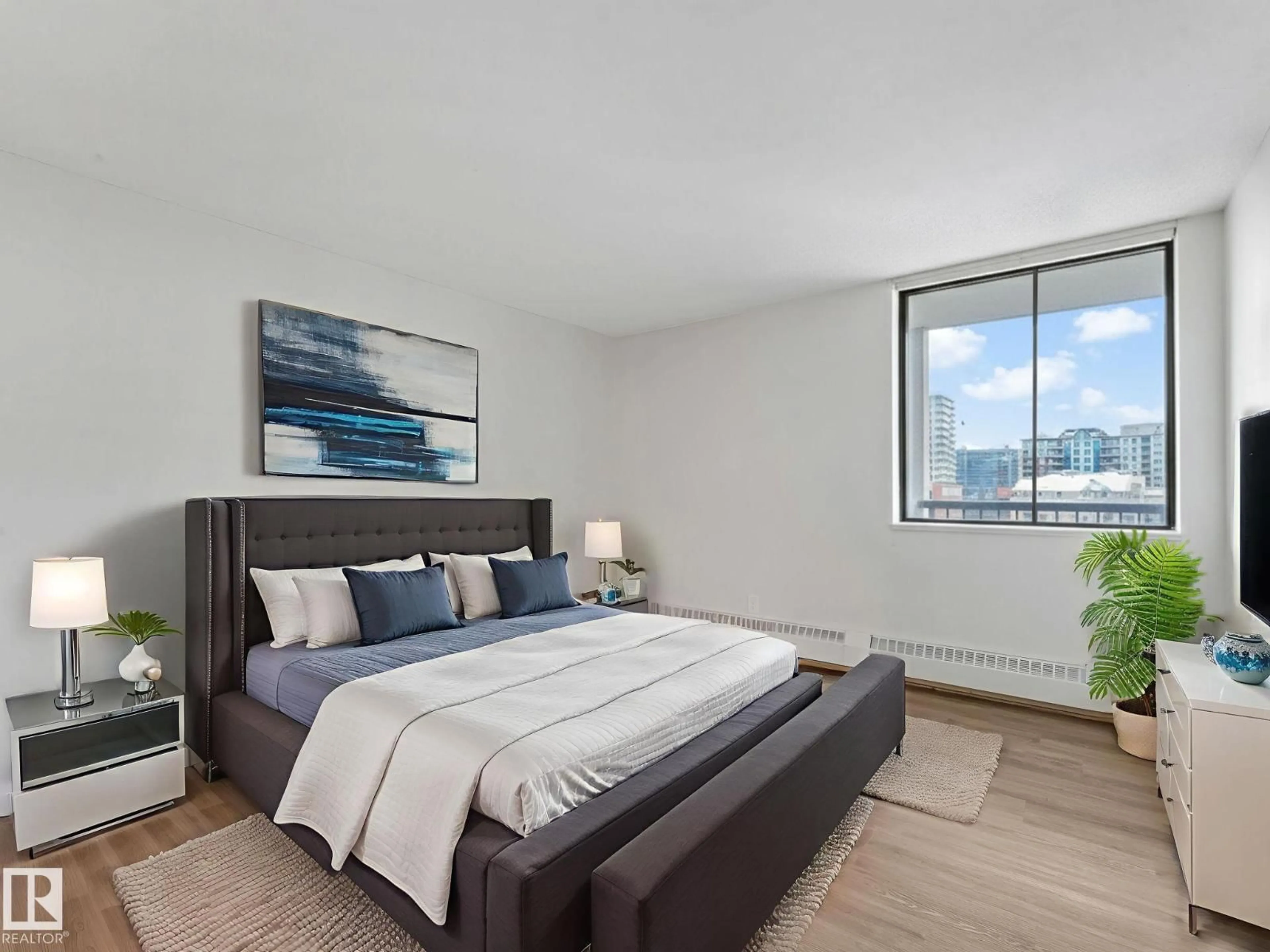 Bedroom with bed, unknown for #406 - 10125 109 ST, Edmonton Alberta T5J3P1