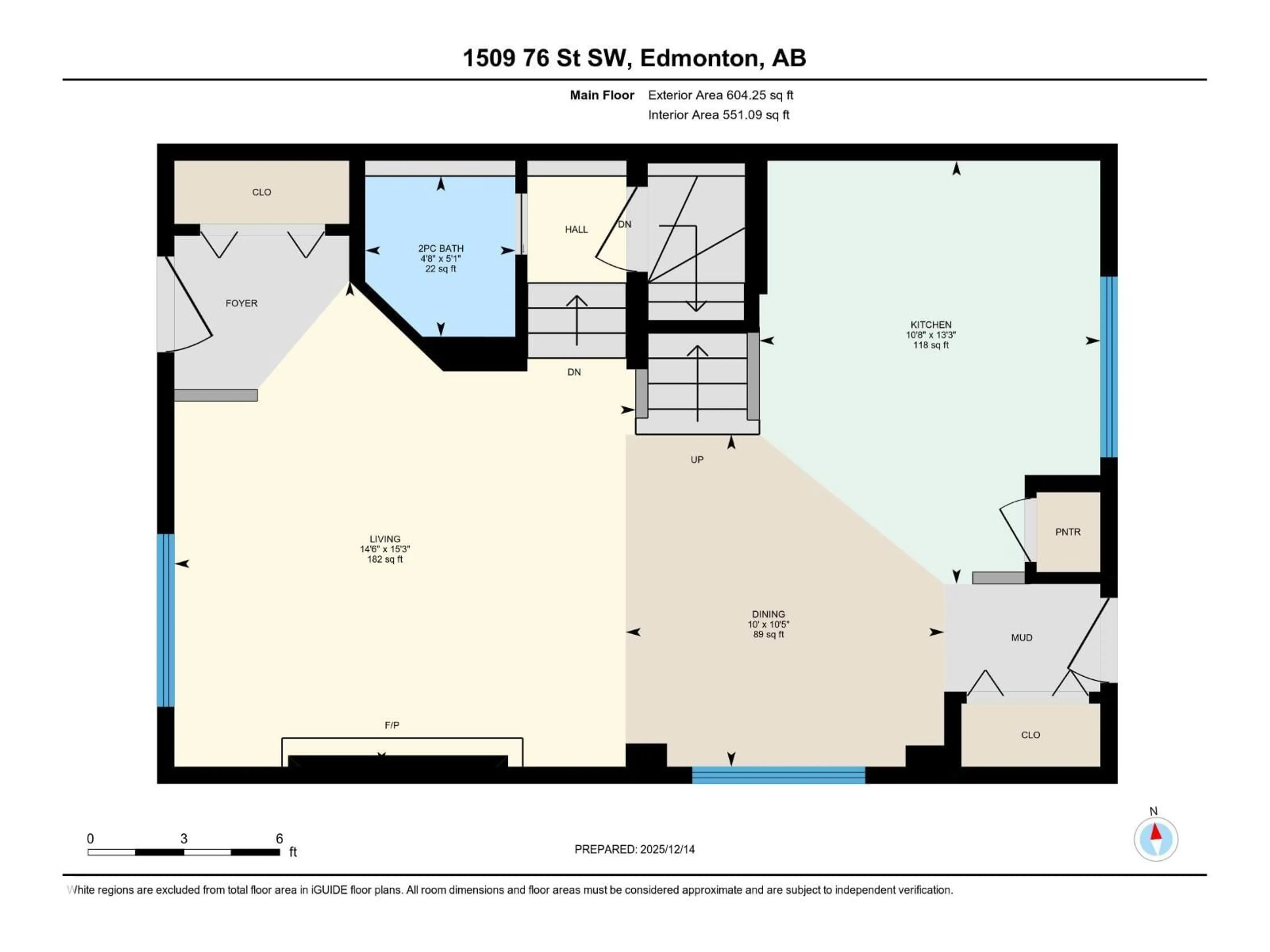 Floor plan for 1509 76 ST, Edmonton Alberta T6X1M6