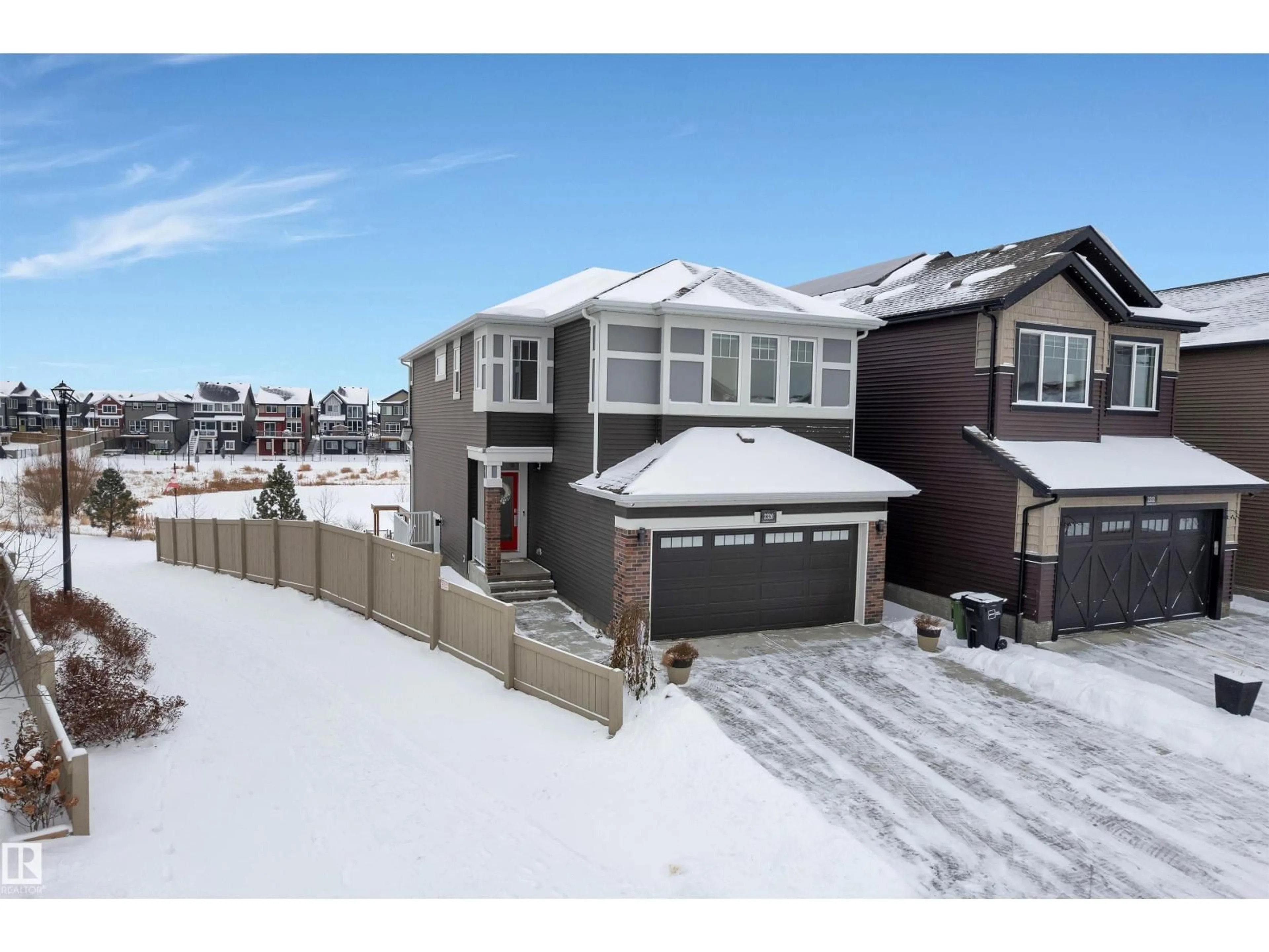 A pic from outside/outdoor area/front of a property/back of a property/a pic from drone, street for 2320 CHOKECHERRY CL, Edmonton Alberta T6X2M7