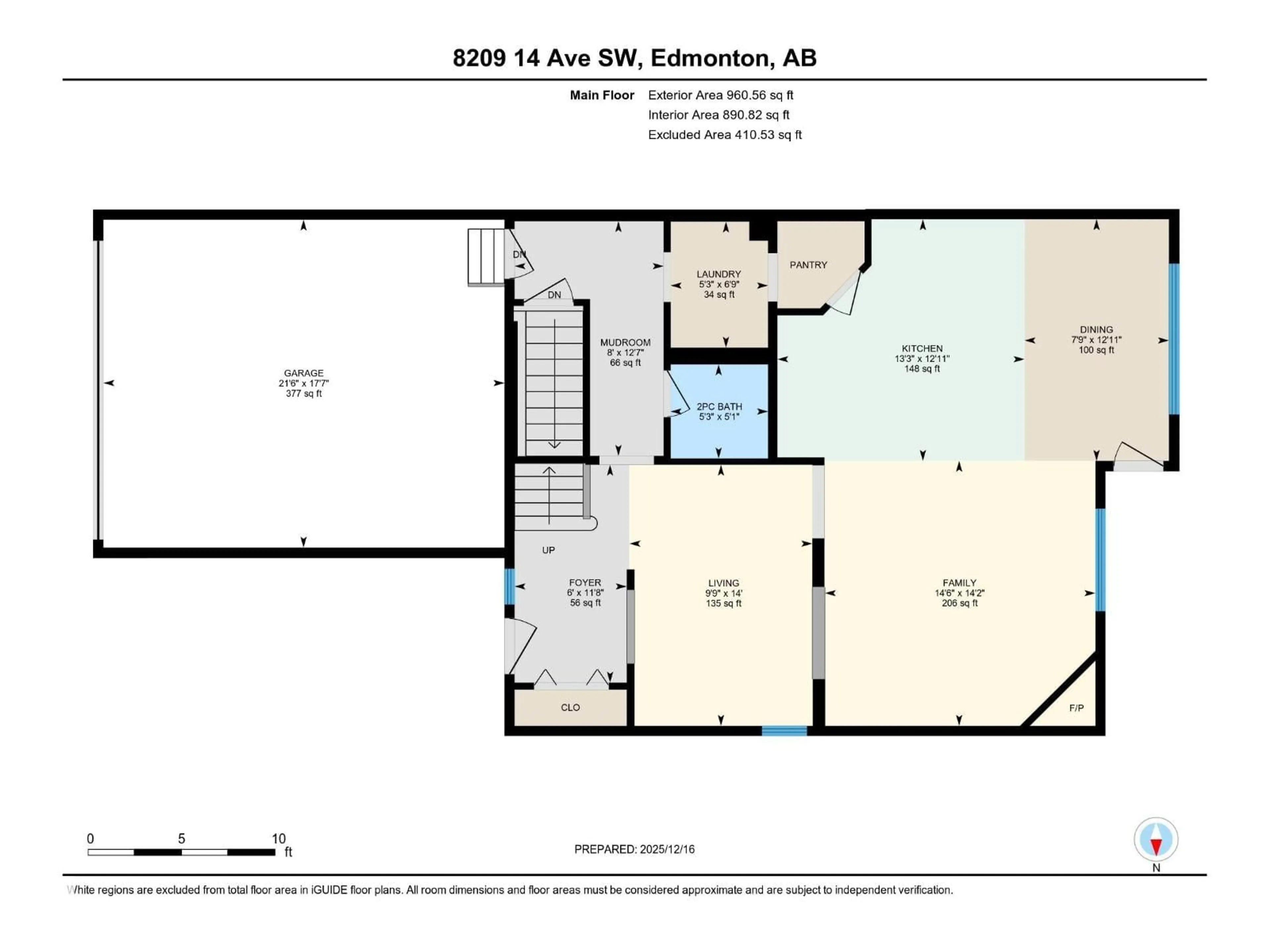 Floor plan for 8209 14 AV, Edmonton Alberta T6X0A6