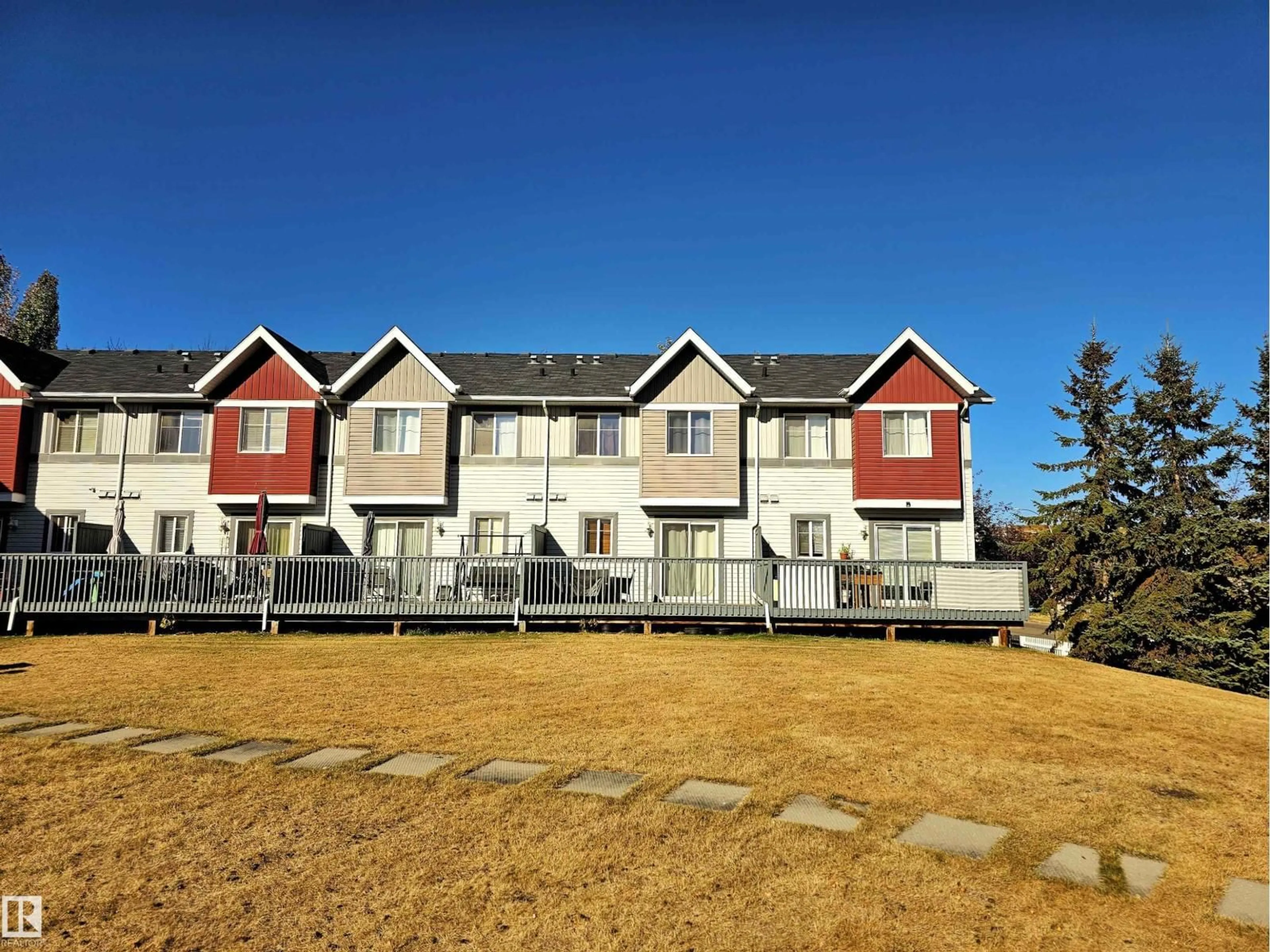 A pic from outside/outdoor area/front of a property/back of a property/a pic from drone, mountain view for 1404 - 29 HERMITAGE RD, Edmonton Alberta T5A0P5