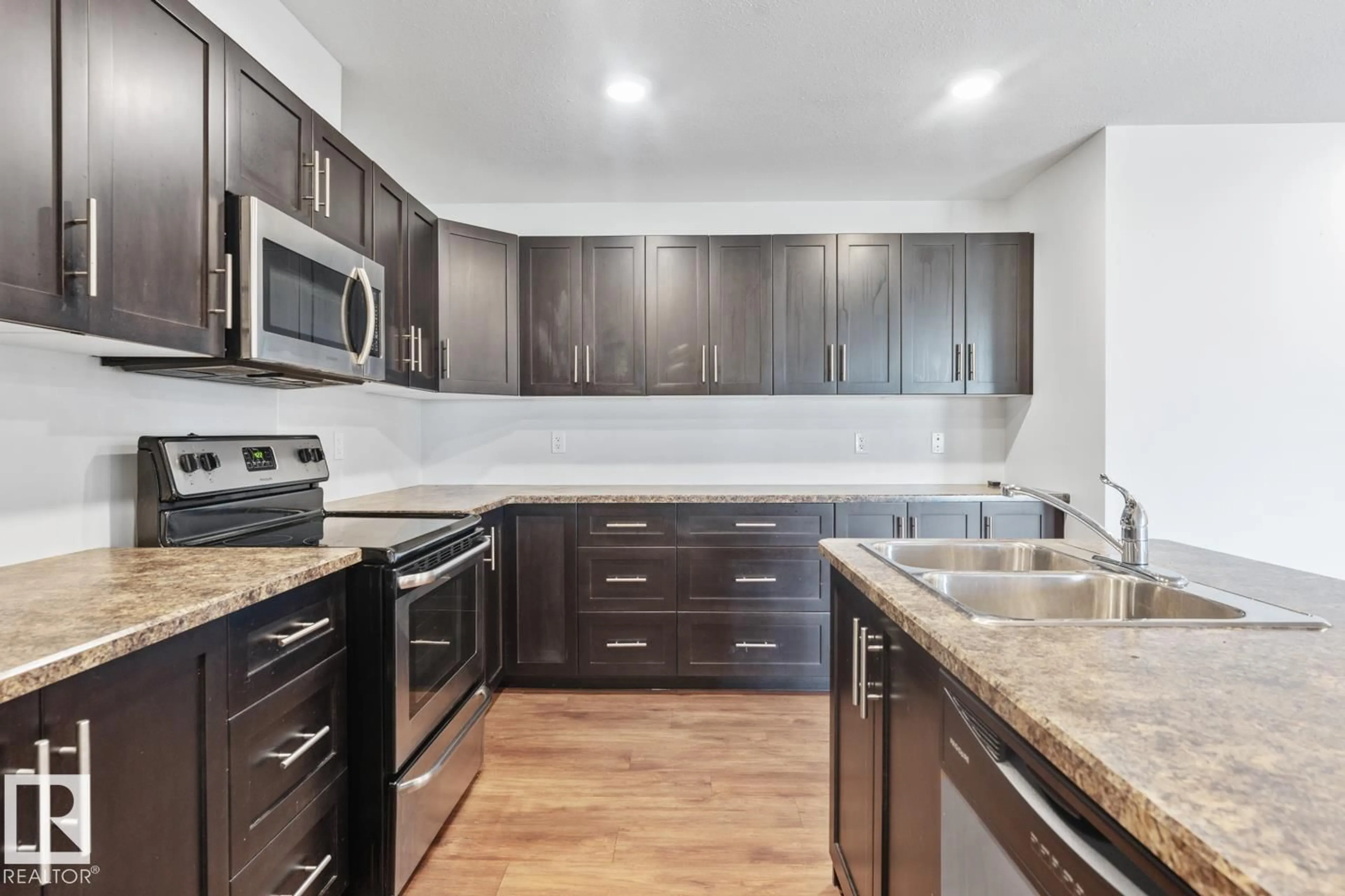 Standard kitchen, ceramic/tile floor for #1103 - 1601 8 AV, Cold Lake Alberta T9M0C3