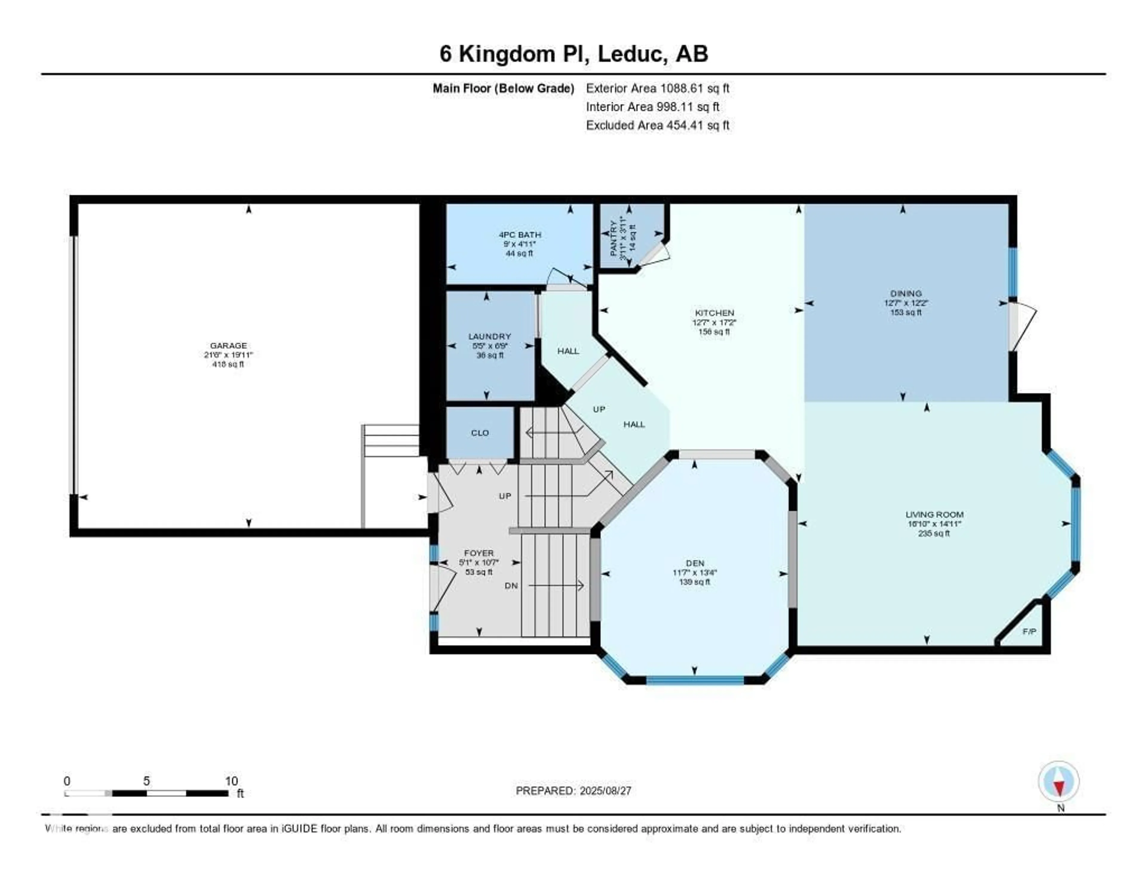 Floor plan for 6 KINGDOM PL, Leduc Alberta T9E8J7