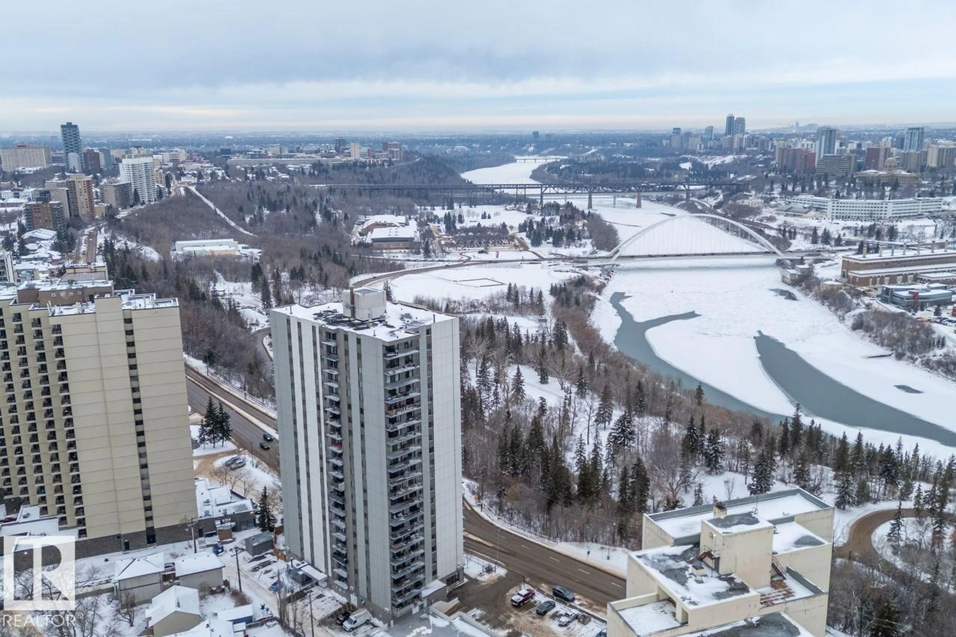 A pic from outside/outdoor area/front of a property/back of a property/a pic from drone, city buildings view from balcony for 1605 SASKATCHEWAN DR, Edmonton Alberta T6E4Y9