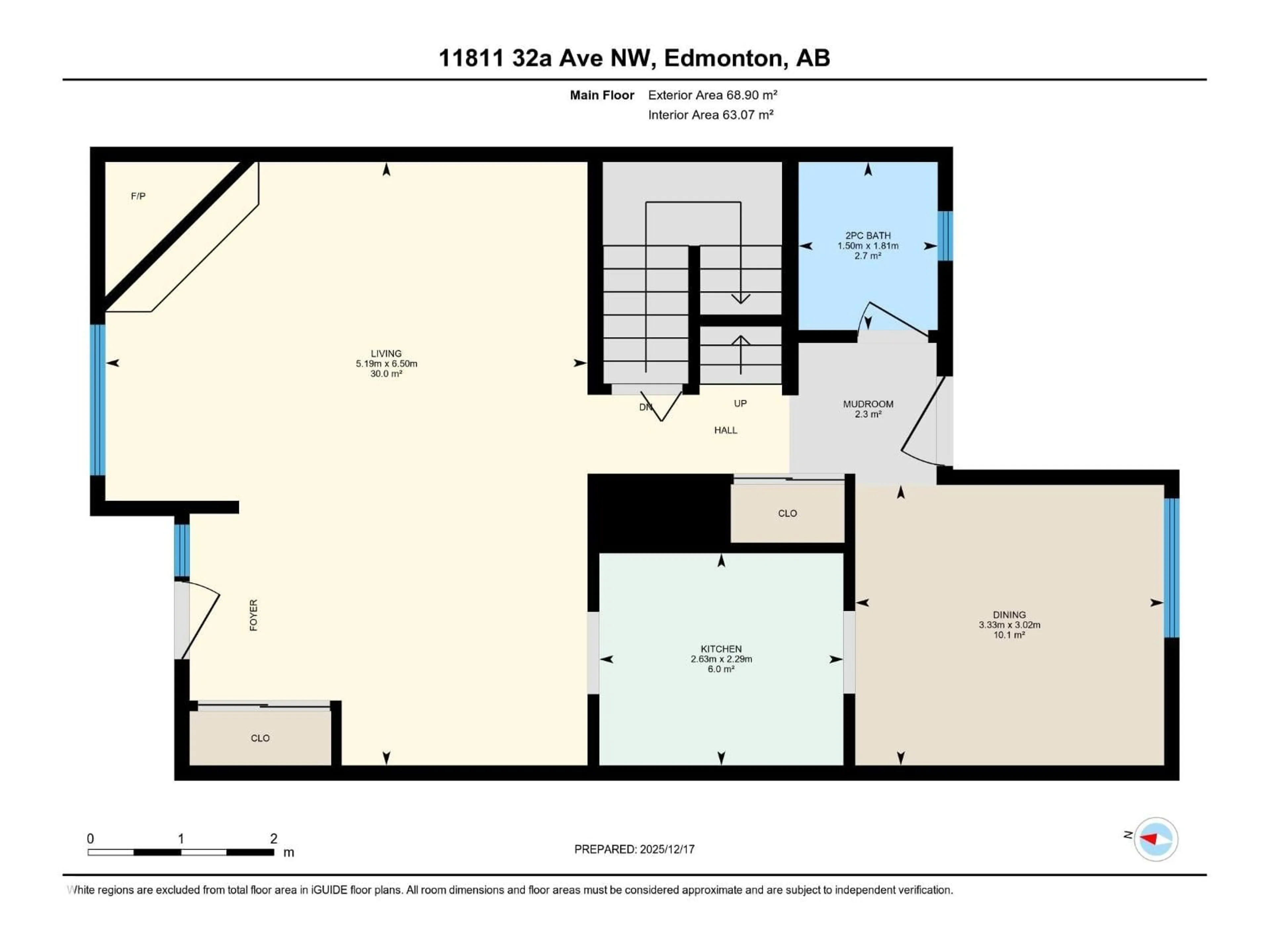Floor plan for 11811 32A AV, Edmonton Alberta T6J5K8