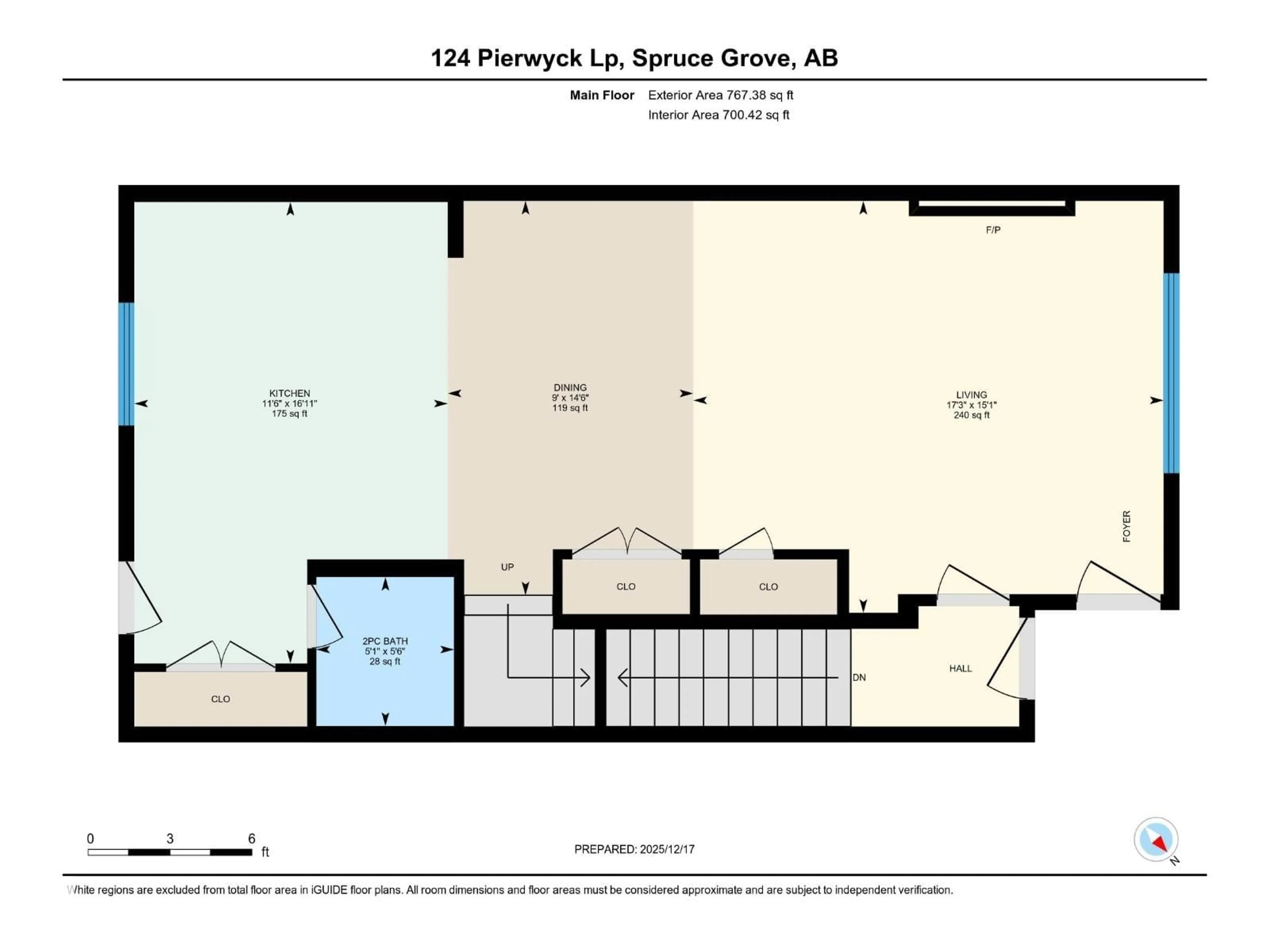 Floor plan for 124 PIERWYCK LO, Spruce Grove Alberta T7X4G2