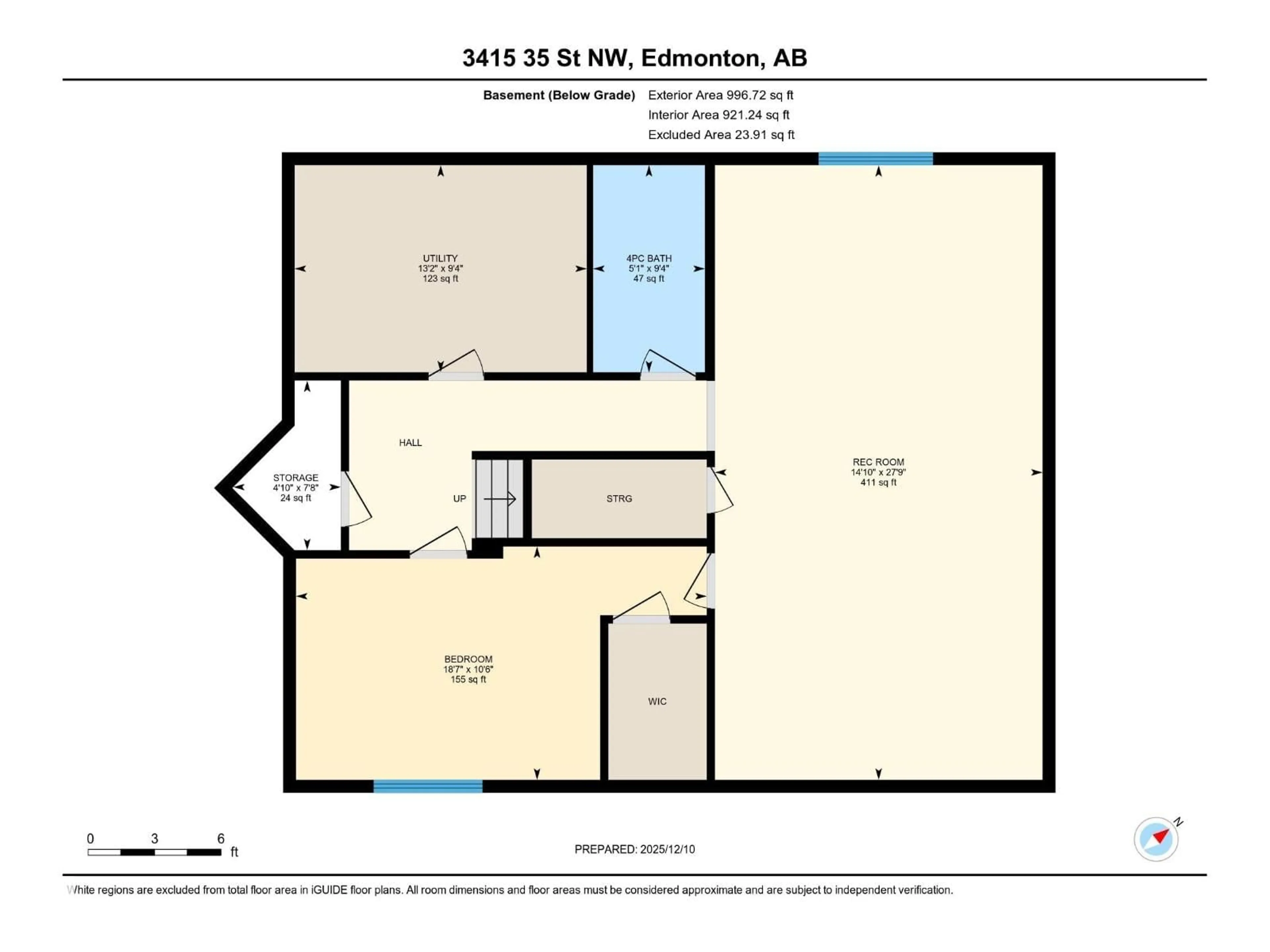 Floor plan for 3415 25 STREET, Edmonton Alberta T6T0B1