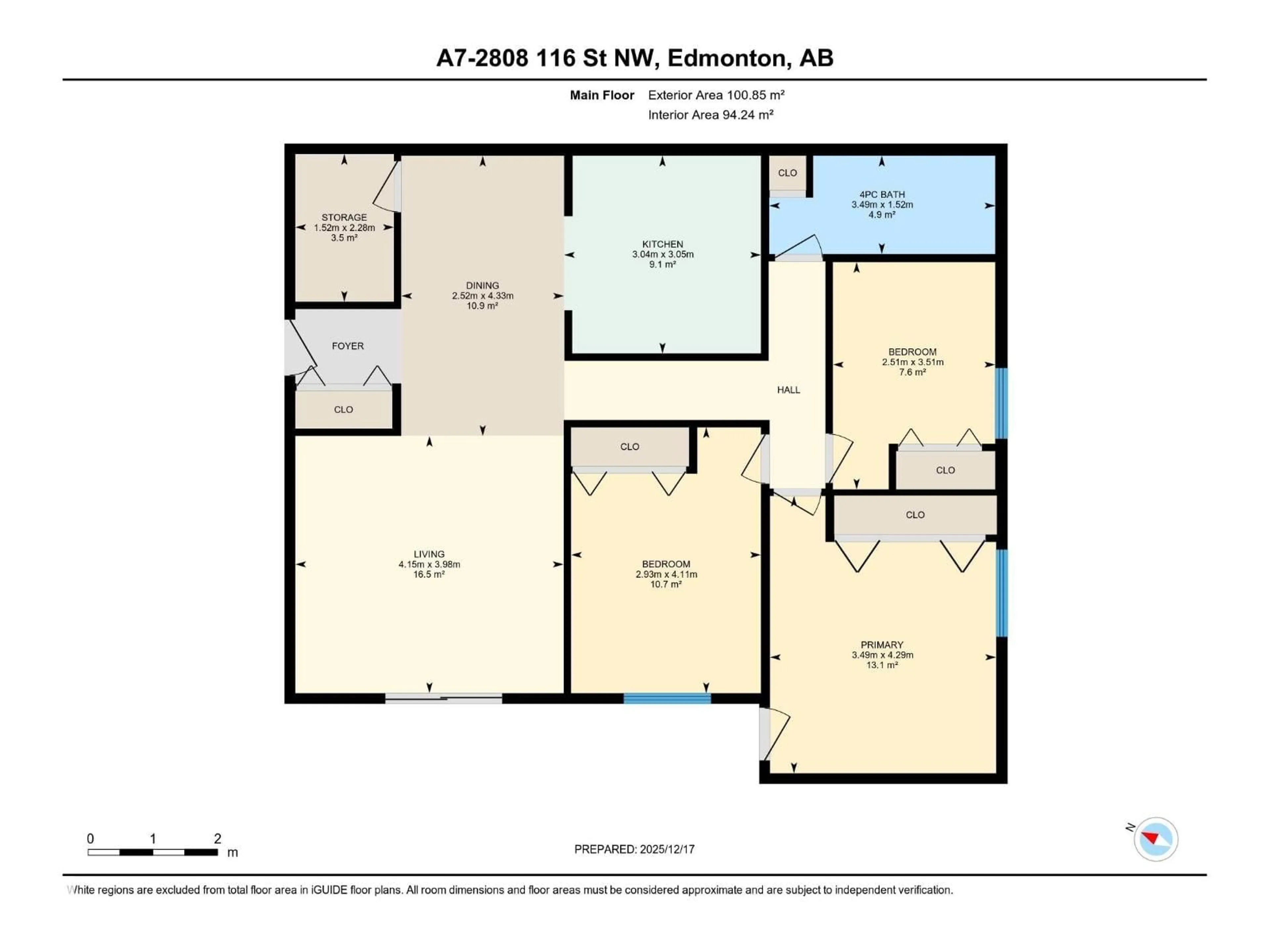 Floor plan for #7 - 2808 116 ST NW, Edmonton Alberta T6J4G2