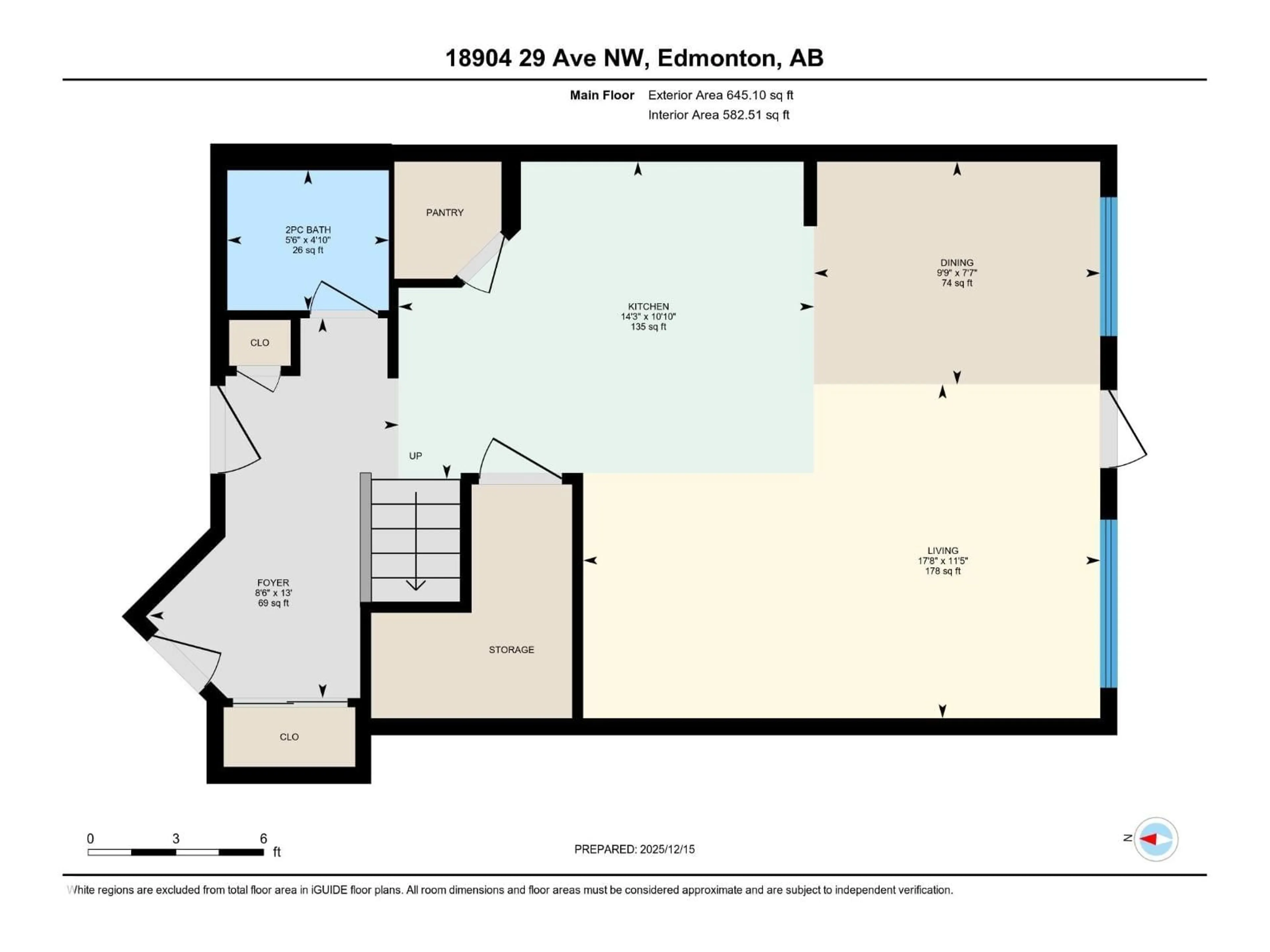 Floor plan for 18904 29 AV, Edmonton Alberta T6M3C5