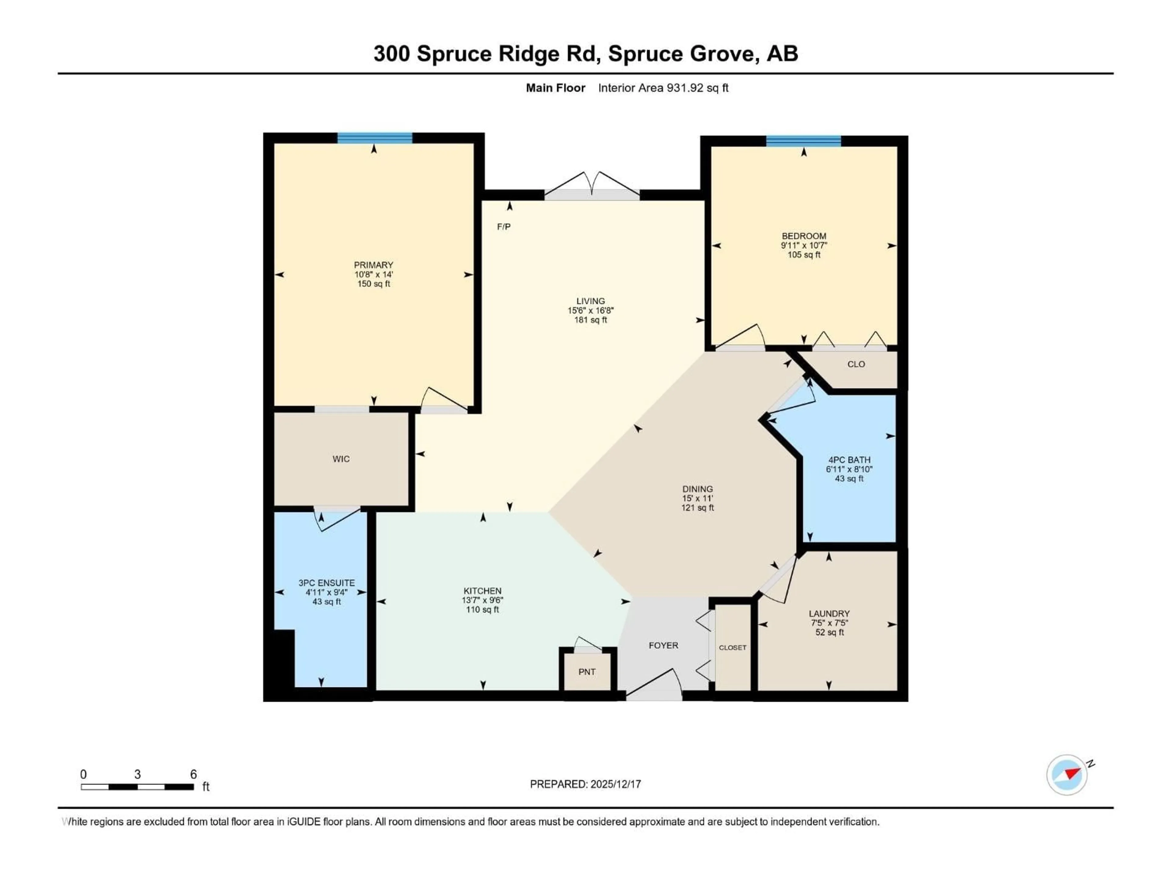 Floor plan for 300 - 226 SPRUCE RIDGE RD, Spruce Grove Alberta T7X0H6