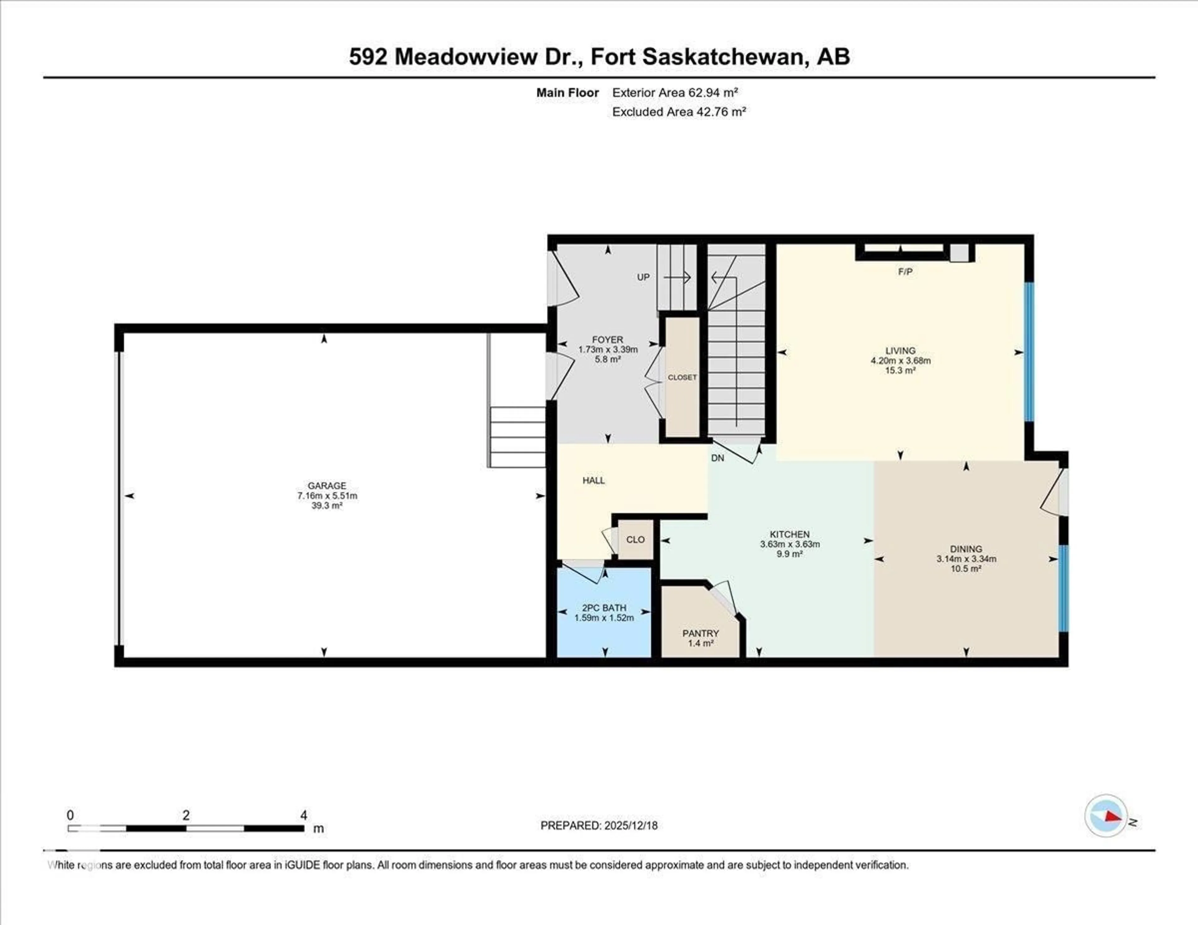 Floor plan for 592 MEADOWVIEW DR, Fort Saskatchewan Alberta T8L0X1