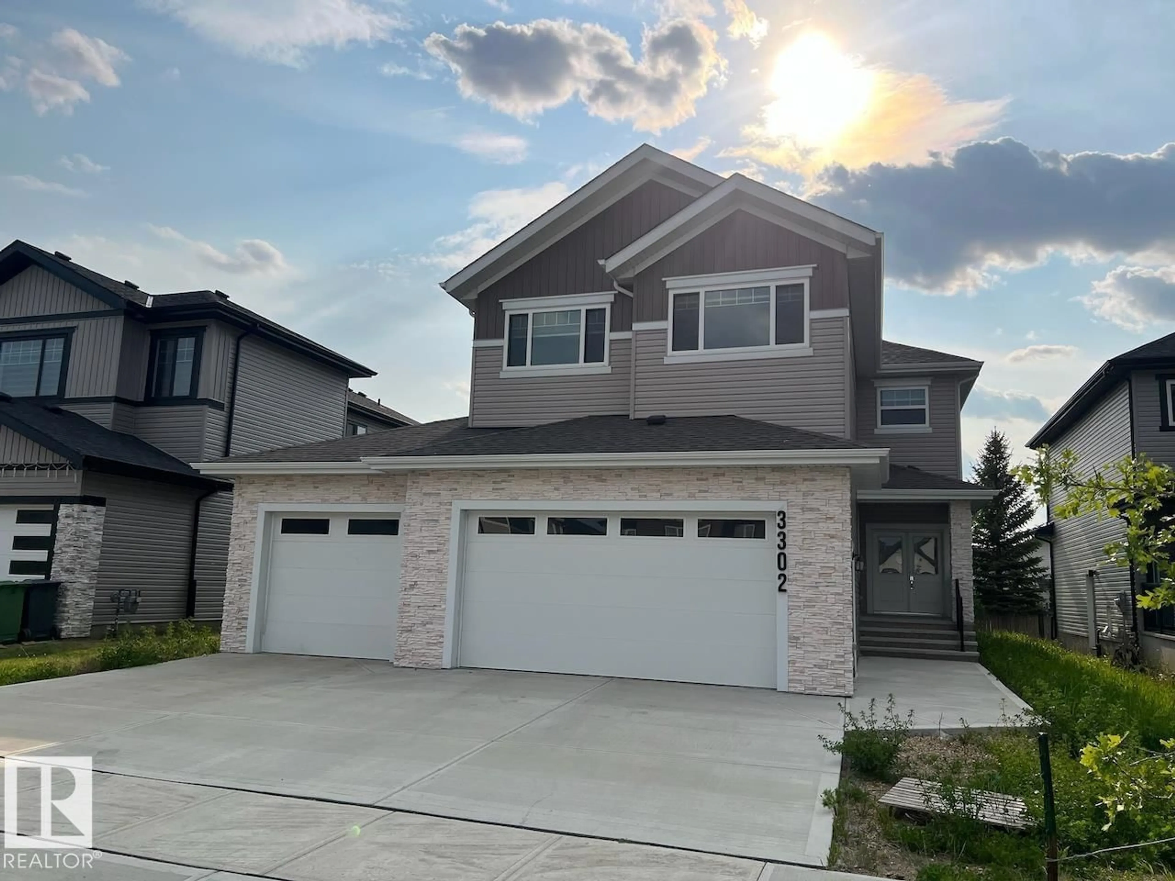 Home with vinyl exterior material, street for 3302 SOLEIL BV, Beaumont Alberta T4X2X8