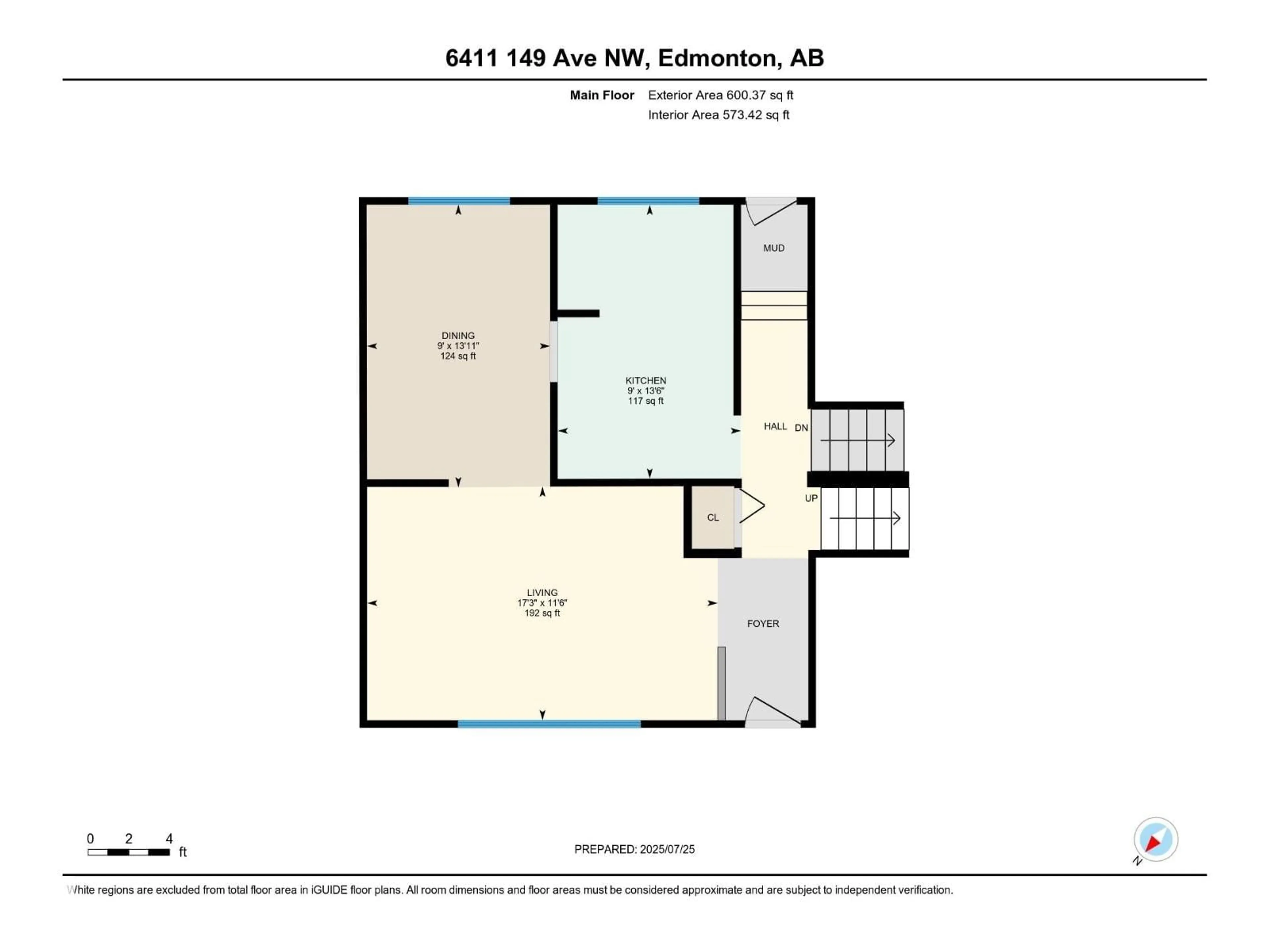 Floor plan for 6411 149 AV, Edmonton Alberta T5A1W1