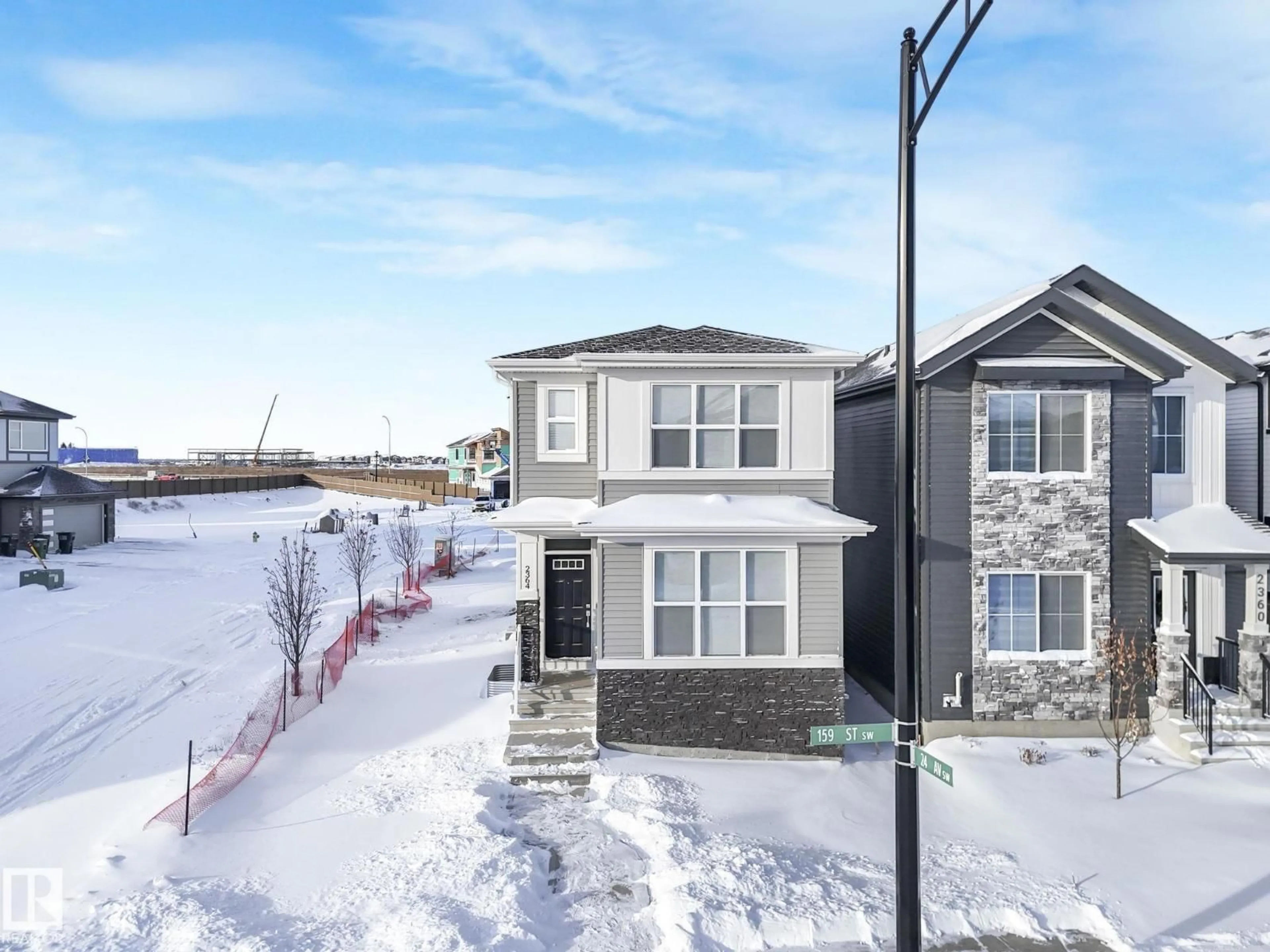 A pic from outside/outdoor area/front of a property/back of a property/a pic from drone, water/lake/river/ocean view for SW - 2364 159 ST, Edmonton Alberta T6W5K5