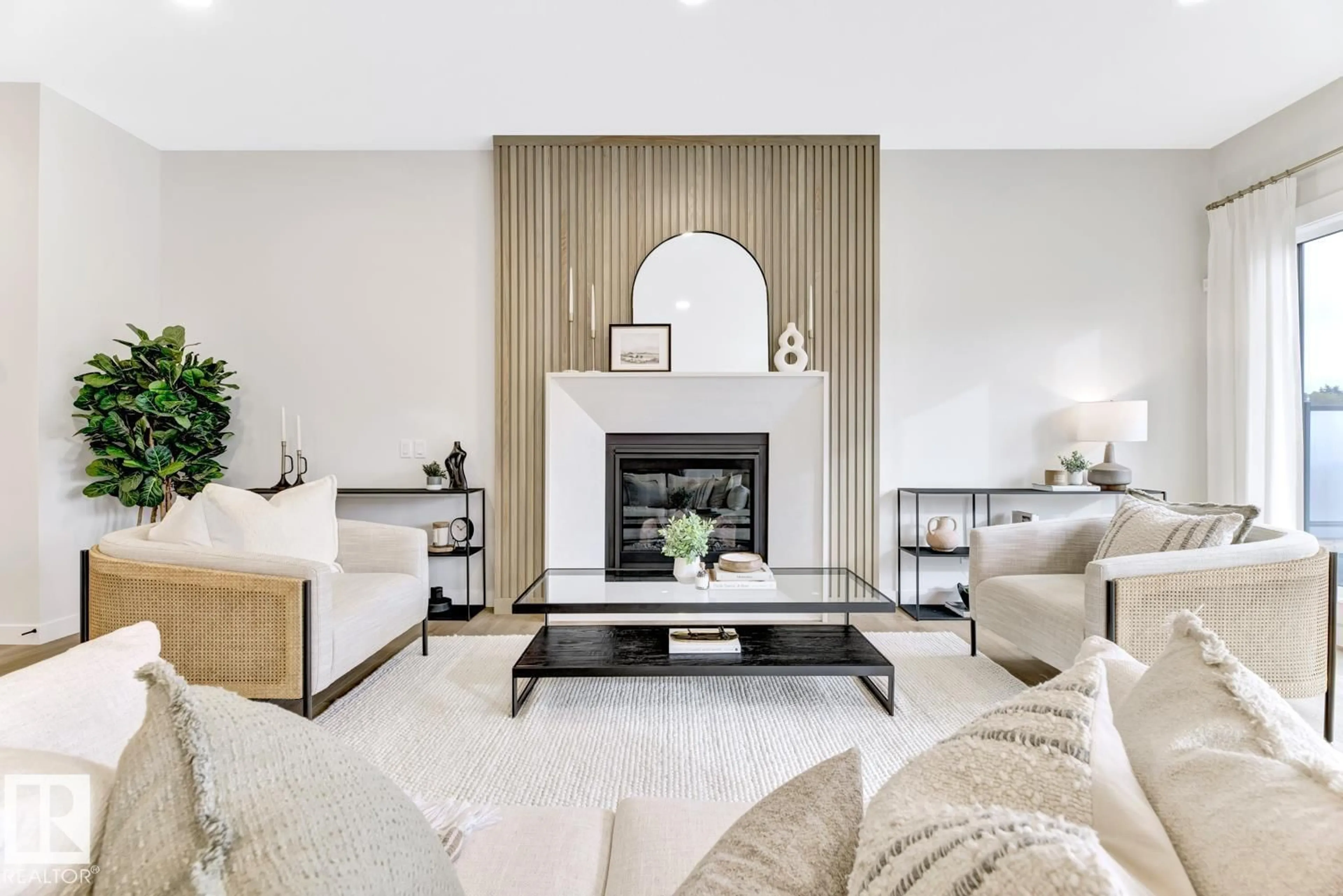 Living room with furniture, ceramic/tile floor for 81 JUBILATION DR, St. Albert Alberta T8N8C5