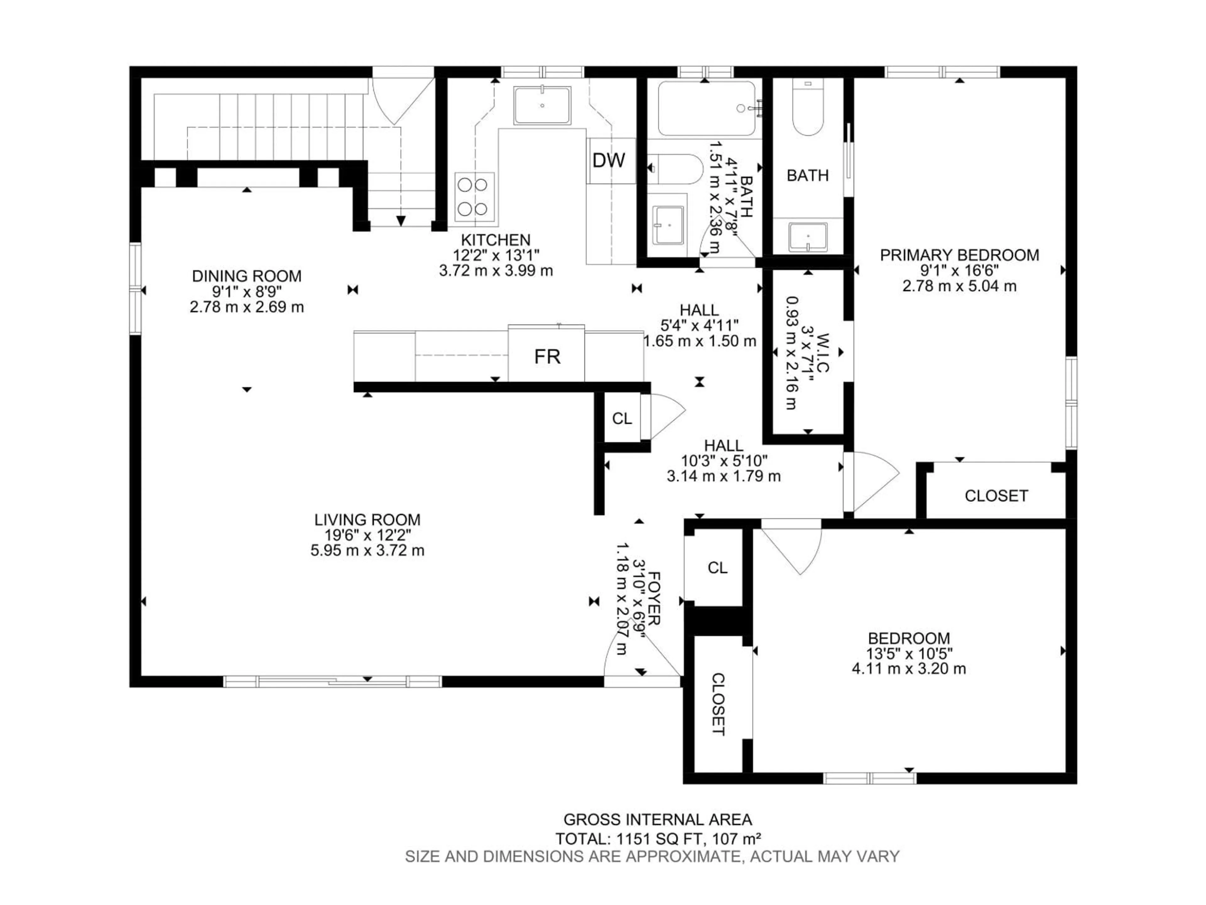 Floor plan for 5711 95 AV, Edmonton Alberta T6B1A4