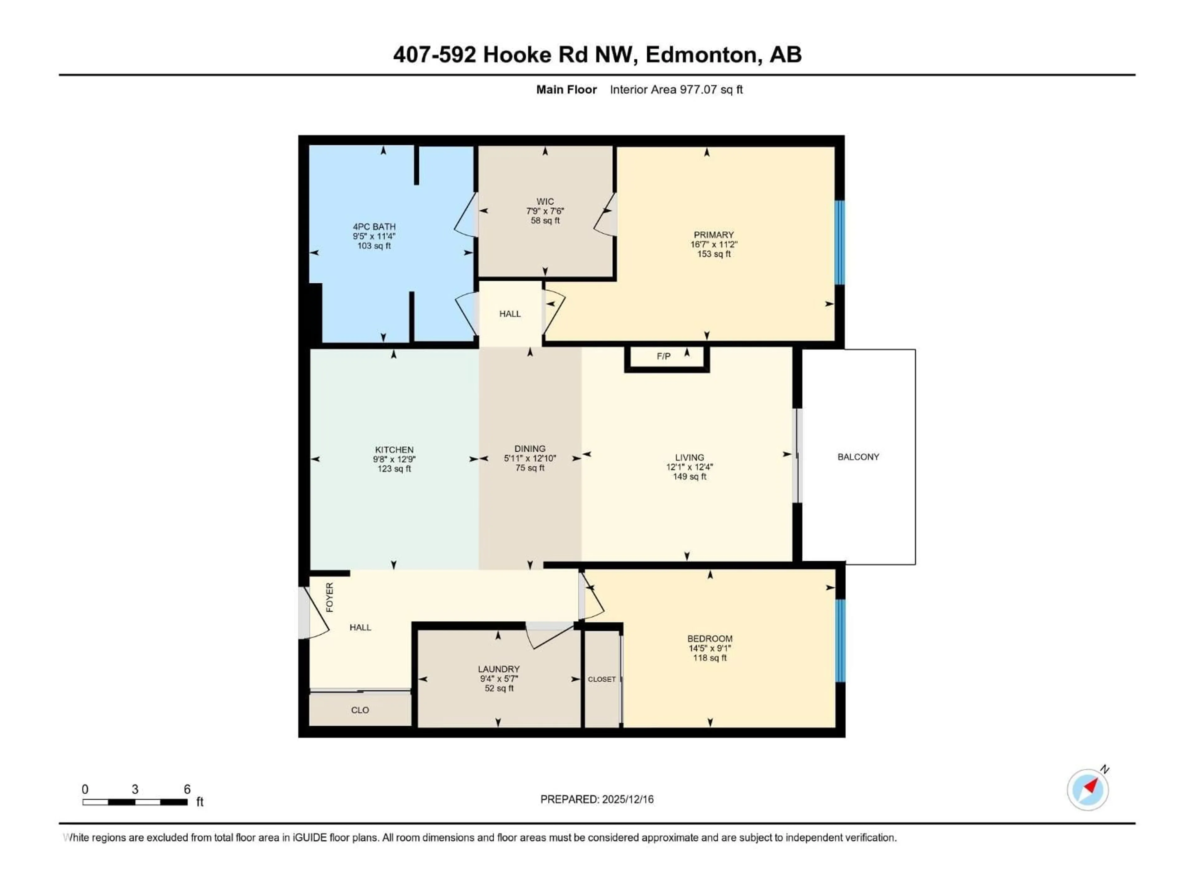 Floor plan for #407 - 592 HOOKE RD, Edmonton Alberta T5A5H2