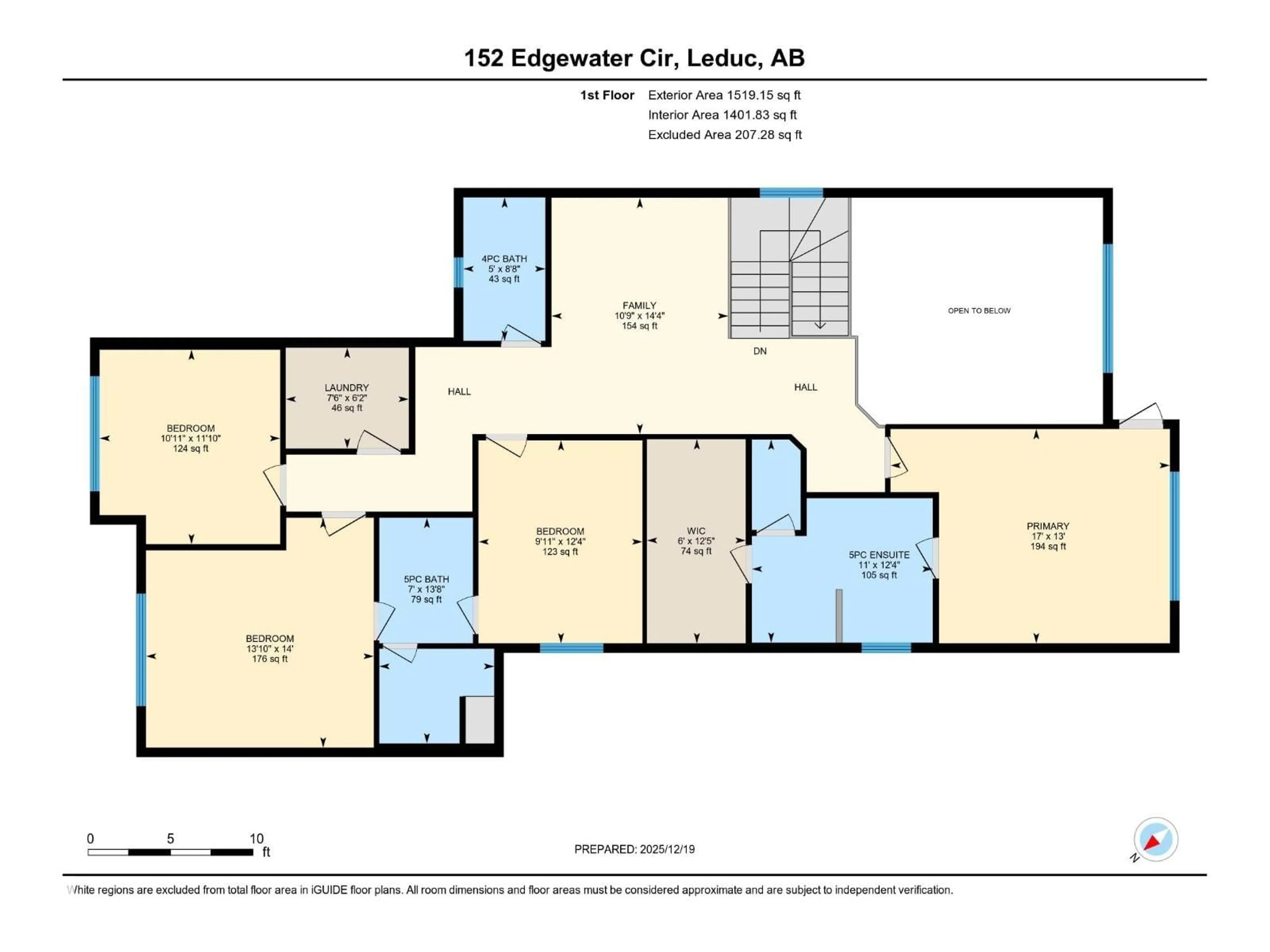 Floor plan for 152 EDGEWATER CI, Leduc Alberta T9E1K5