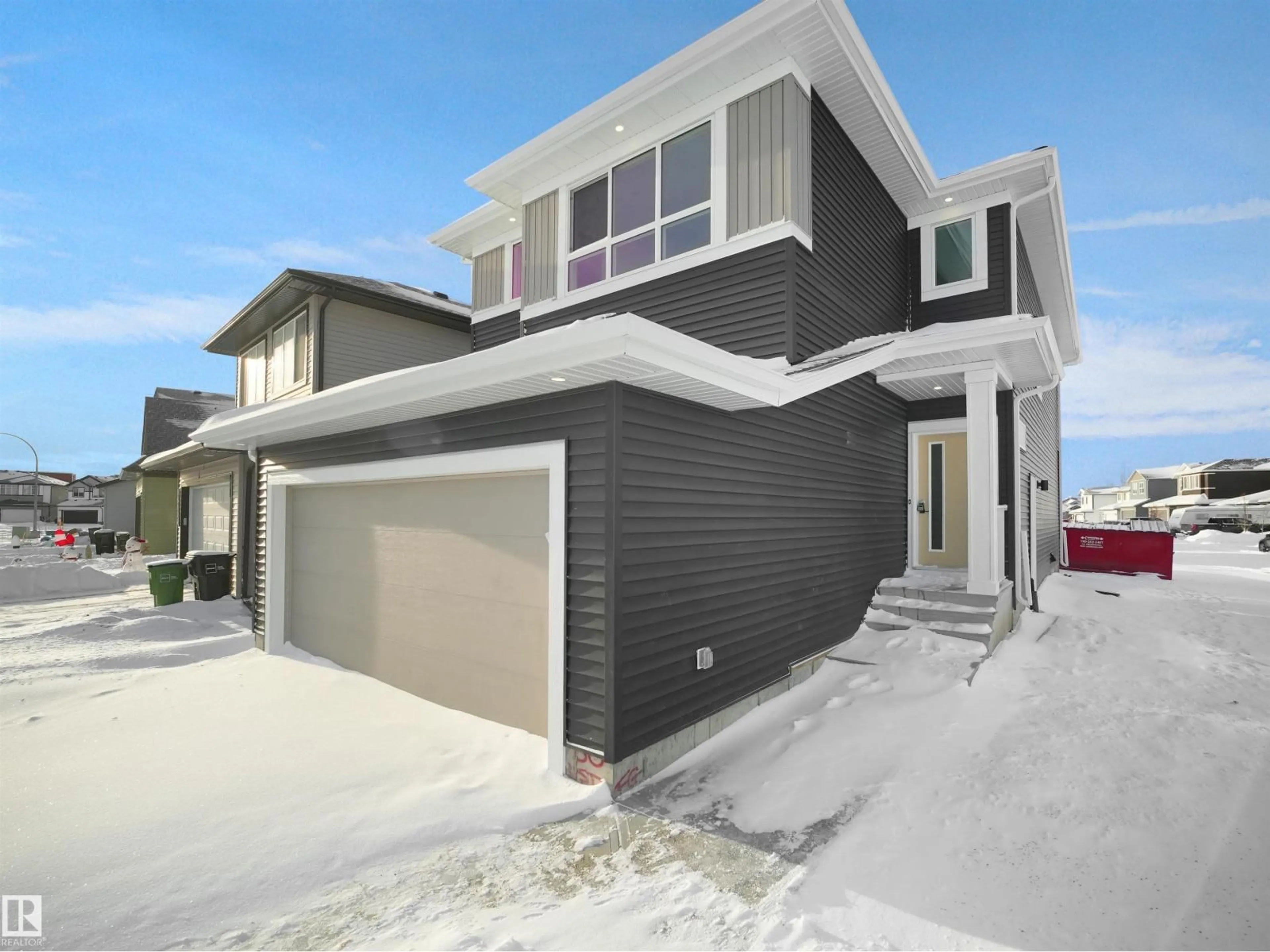 Home with vinyl exterior material, street for 15180 28 ST, Edmonton Alberta T5Y3Y8
