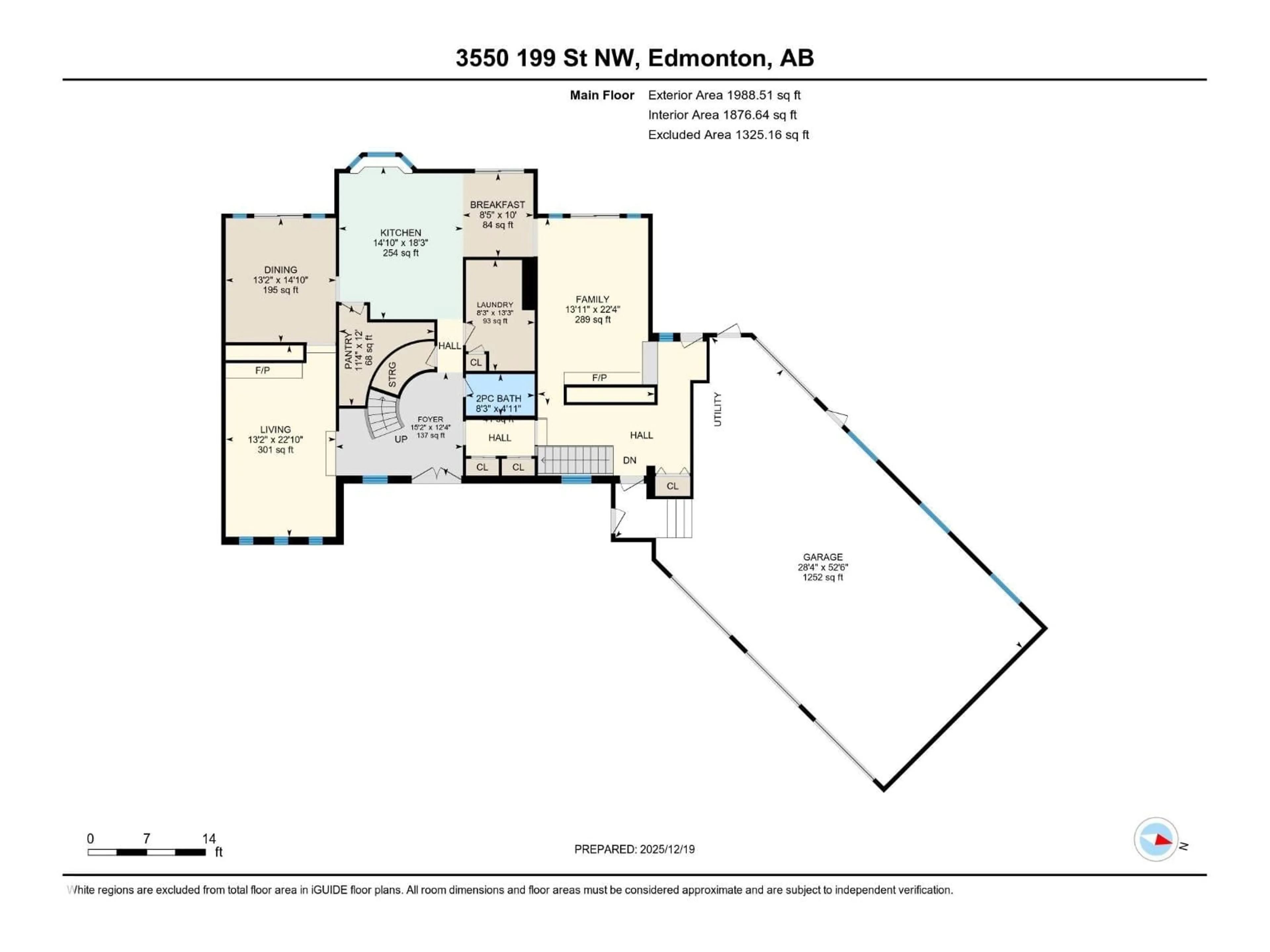 Floor plan for 3550 199 ST, Edmonton Alberta T6M2N5