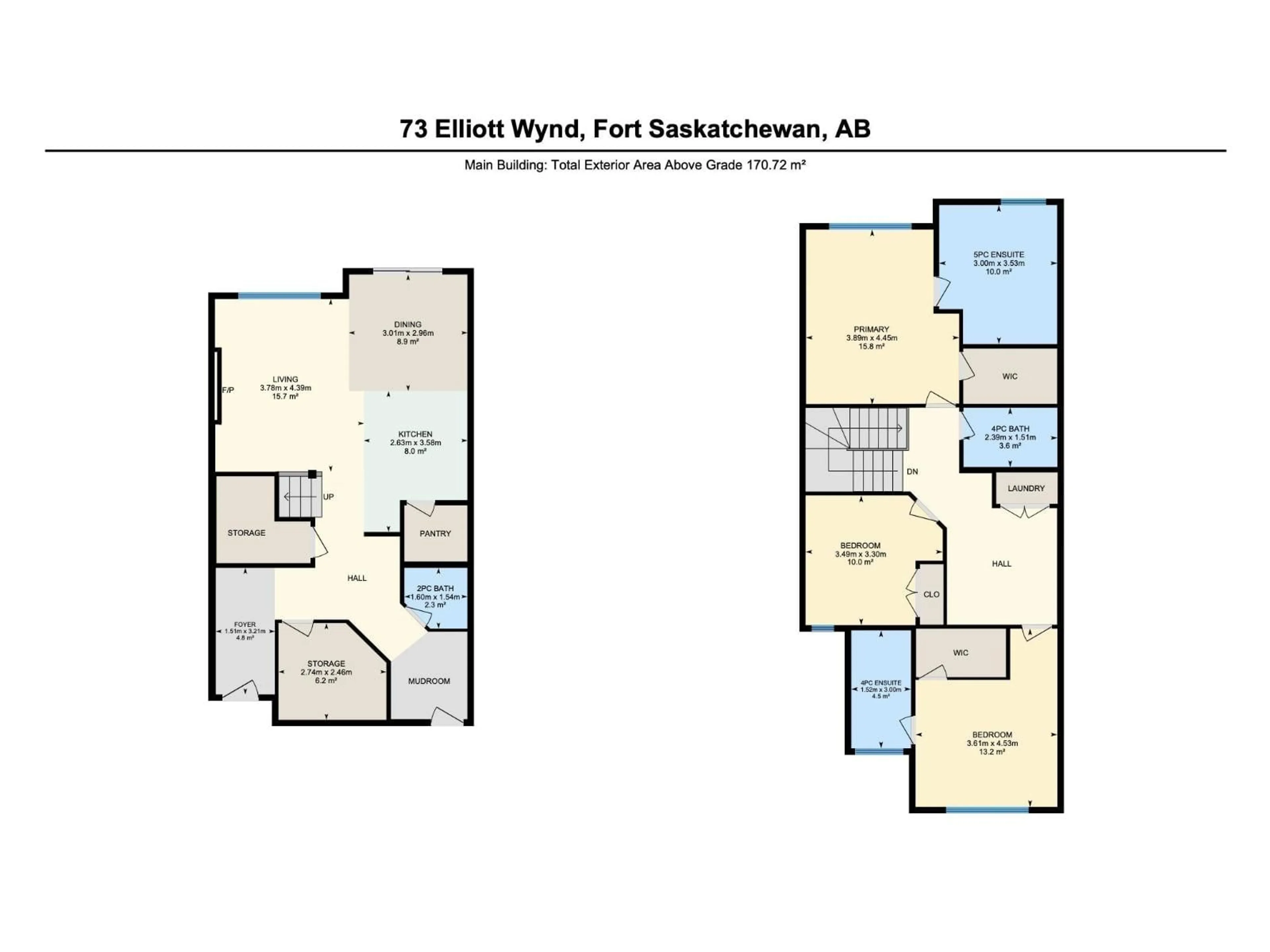 Floor plan for 73 ELLIOT WD, Fort Saskatchewan Alberta T8L1R8