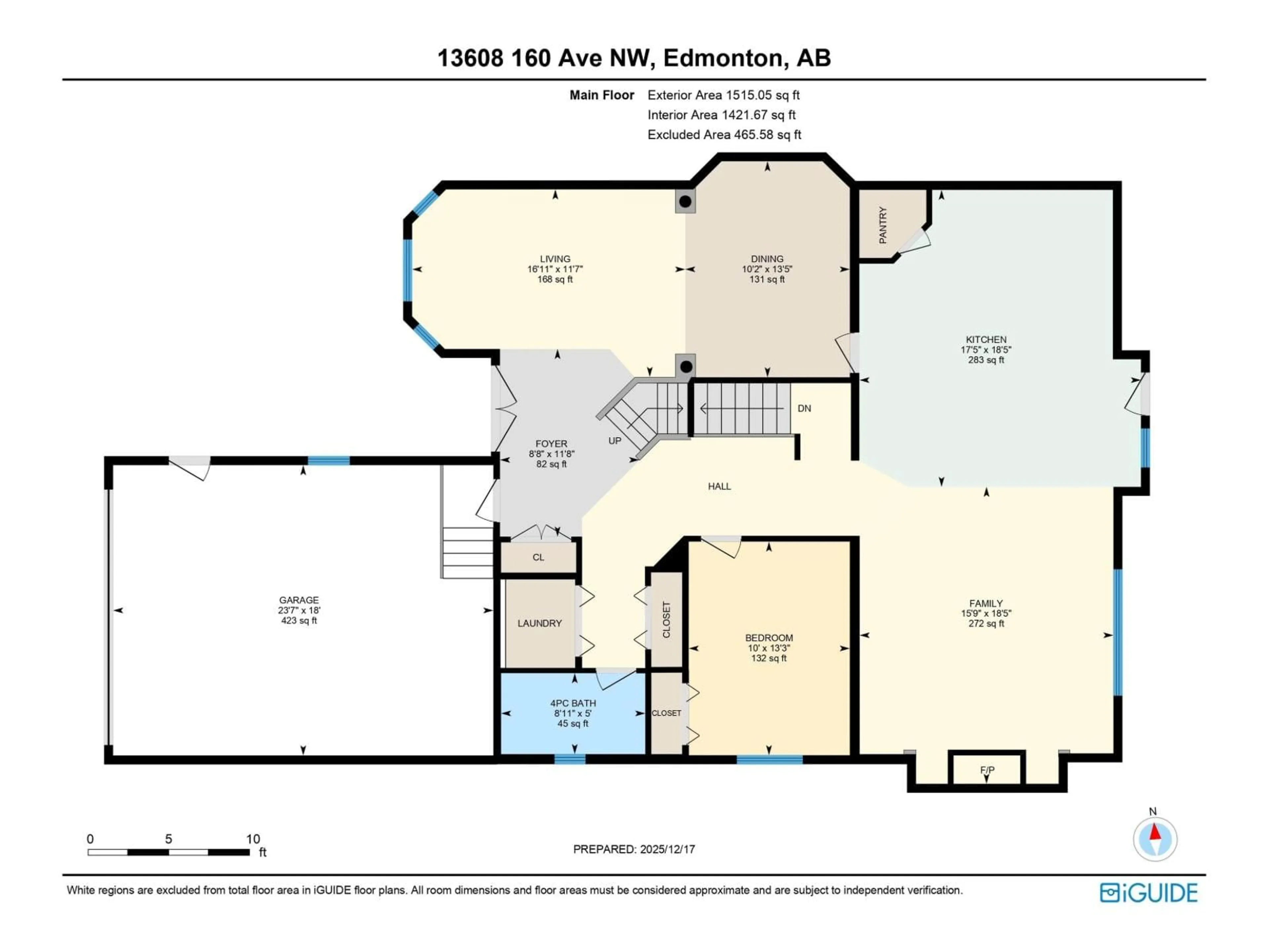 Floor plan for 13608 160 AV, Edmonton Alberta T6V0B9