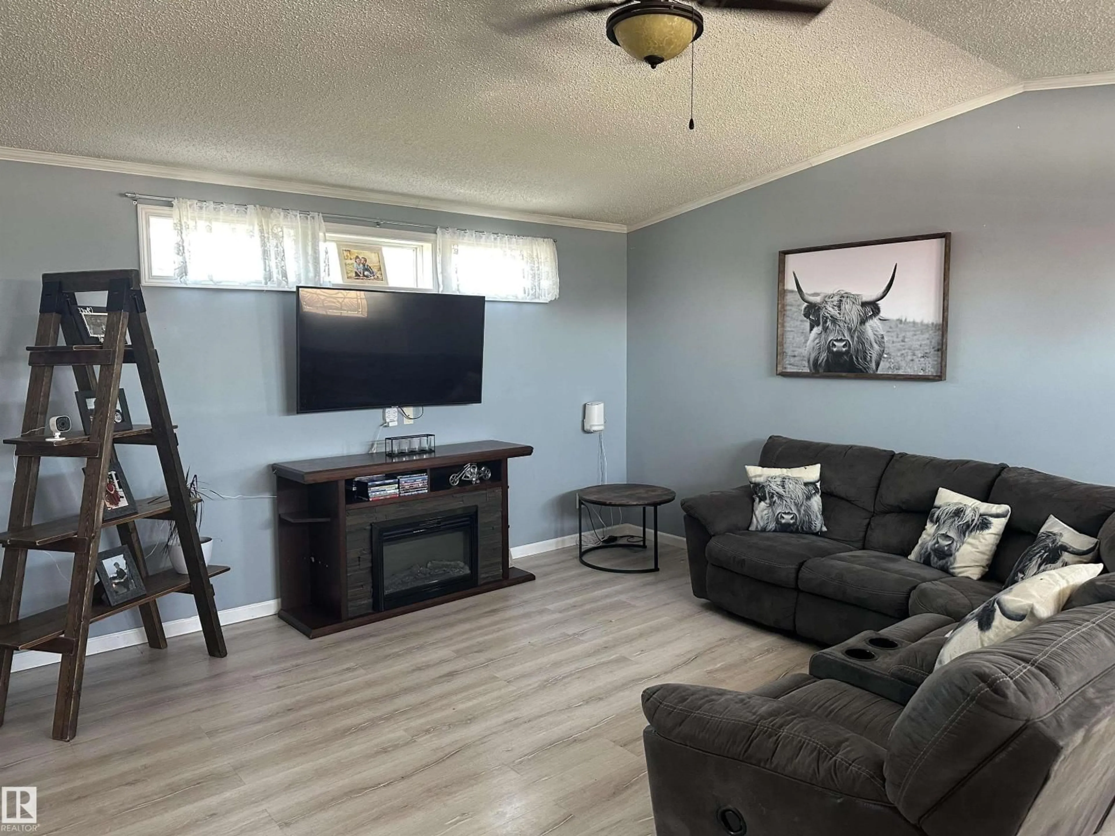 Living room with furniture, wood/laminate floor for 5102 51 AV, Fort Kent Alberta T0A1H0