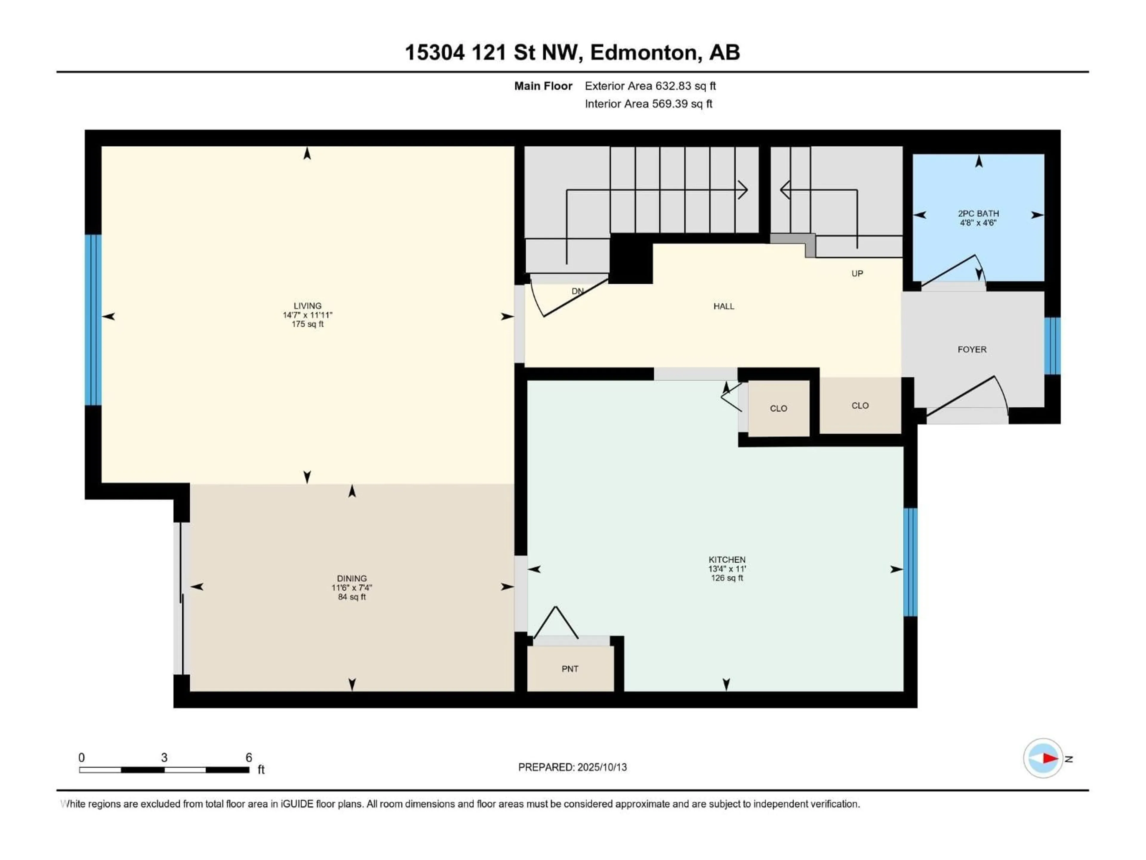 Floor plan for NW - 15304 121 ST, Edmonton Alberta T5X4K4
