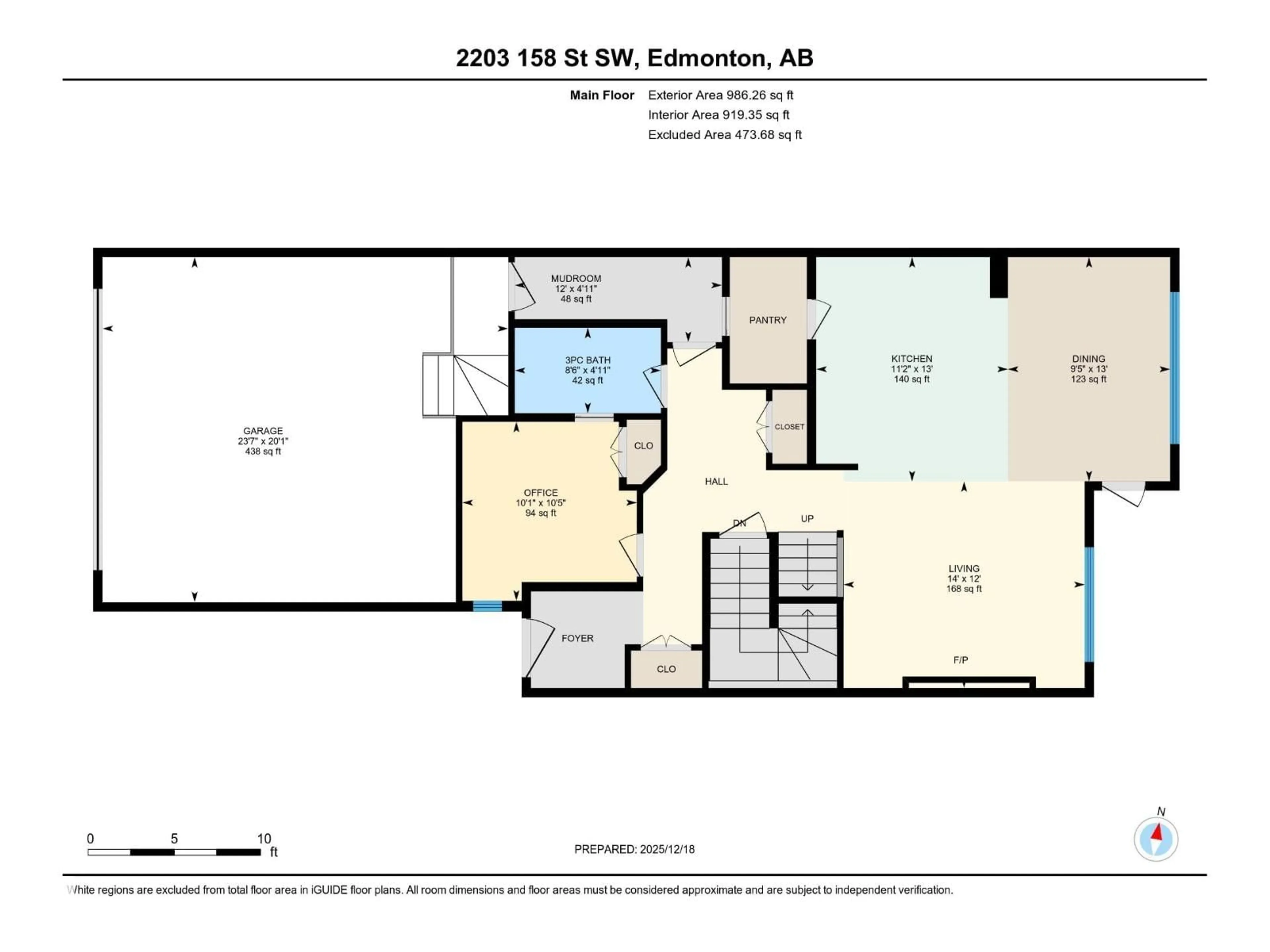 Floor plan for SW - 2203 158 ST, Edmonton Alberta T6W5P5