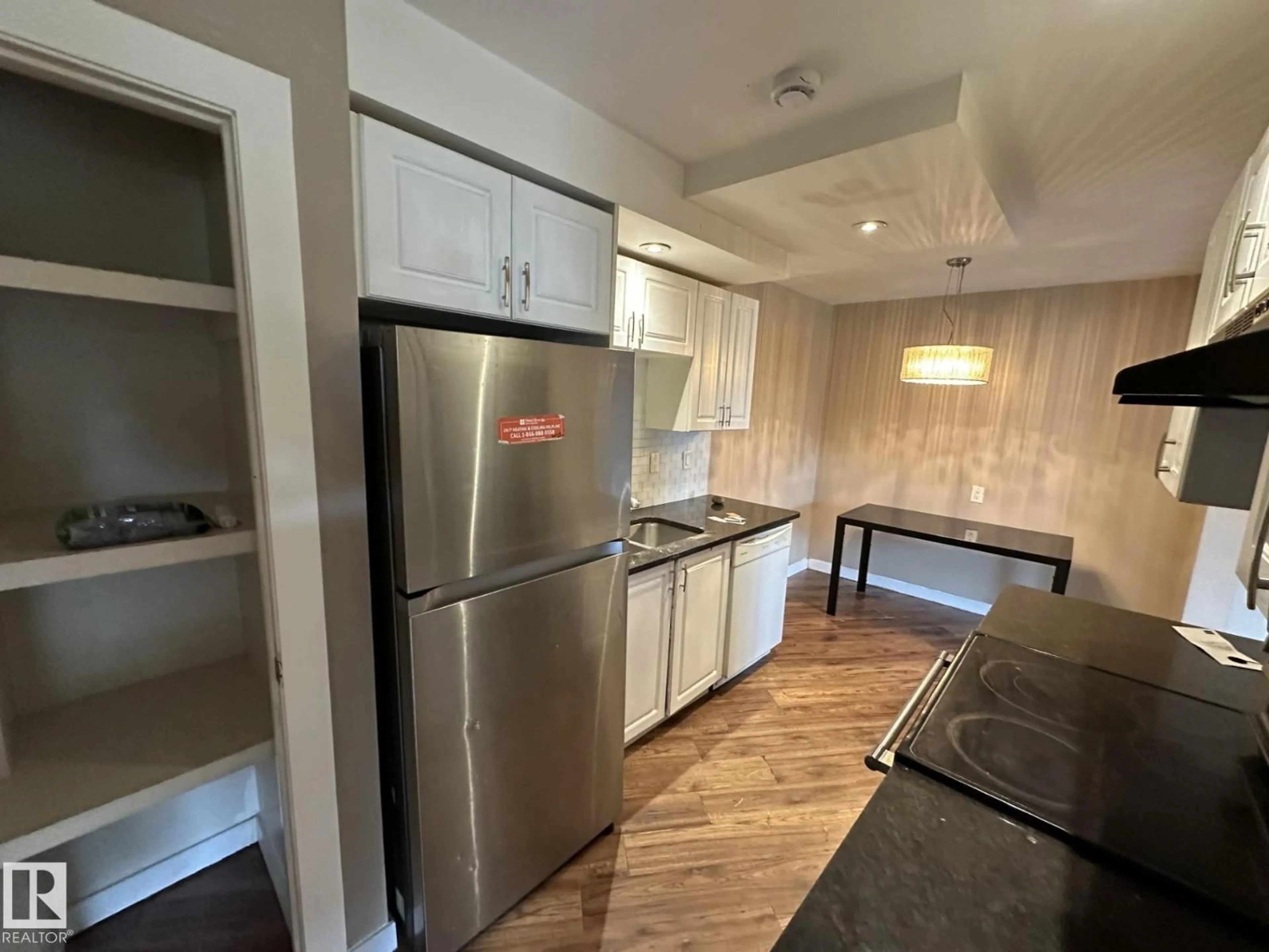 Standard kitchen, wood/laminate floor for #11 - 14110 80 ST, Edmonton Alberta T5C1L6