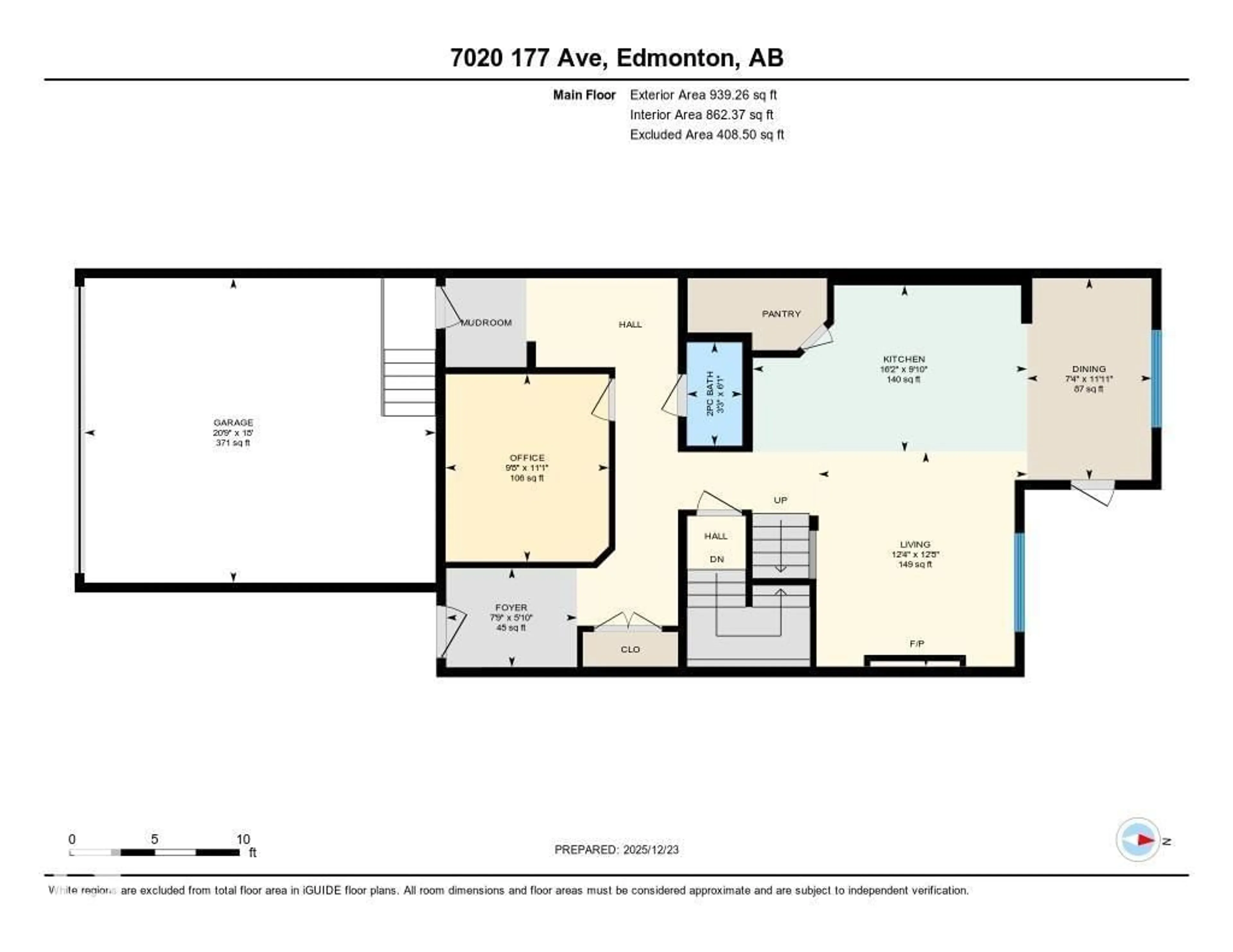 Floor plan for 7020 177 AV, Edmonton Alberta T5Z0W8