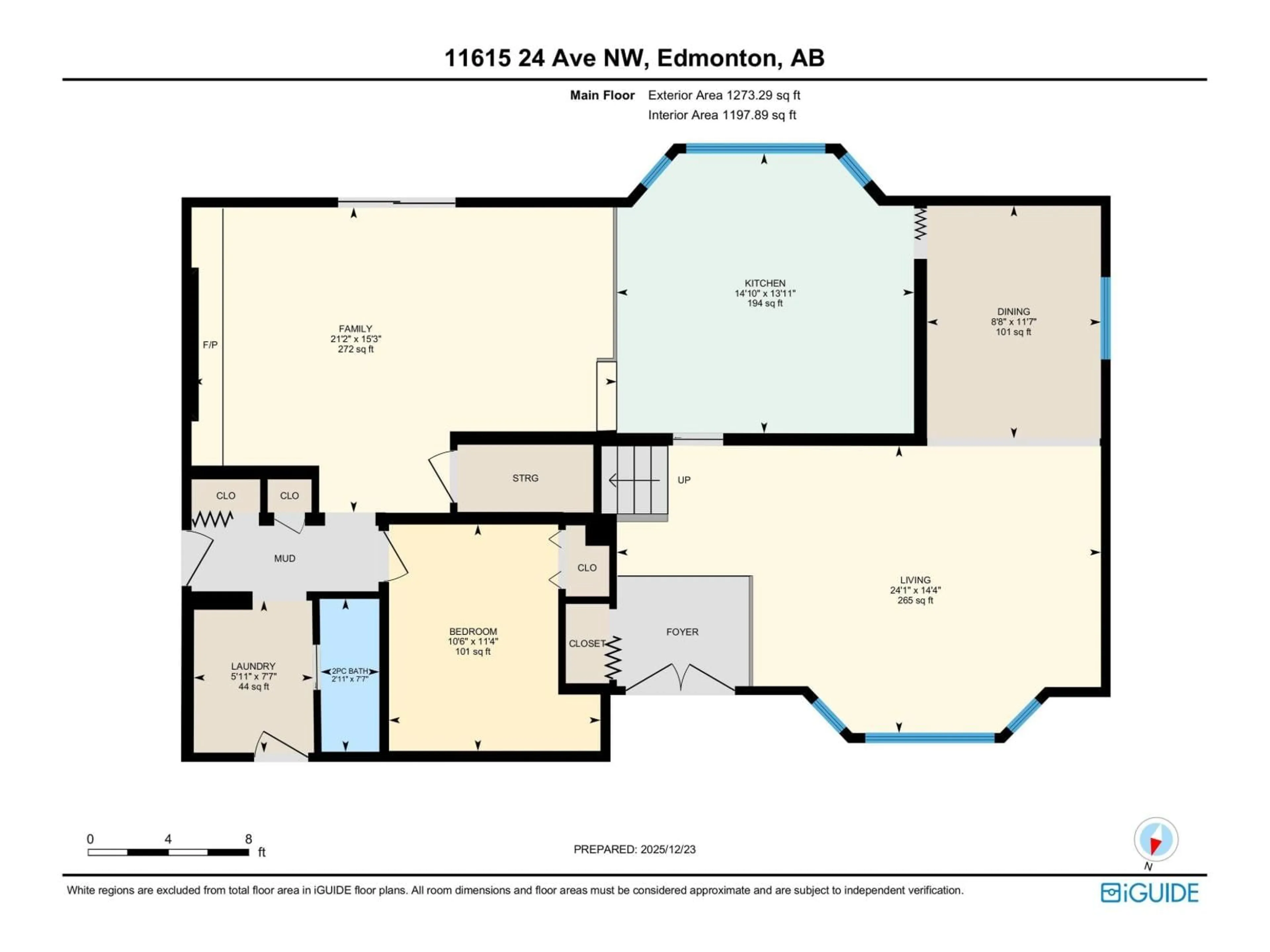 Floor plan for NW - 11615 24 AV, Edmonton Alberta T6J3R6