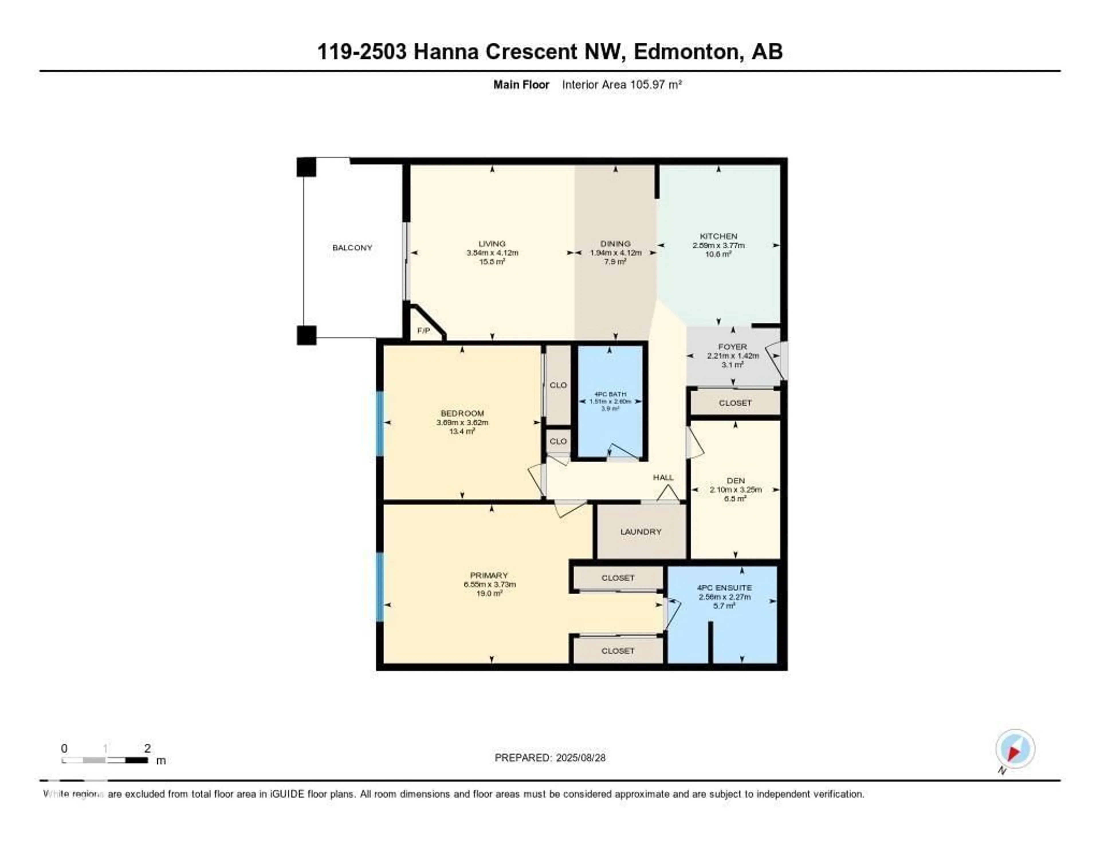 Floor plan for 2503 - 119 HANNA CR, Edmonton Alberta T6R0H1