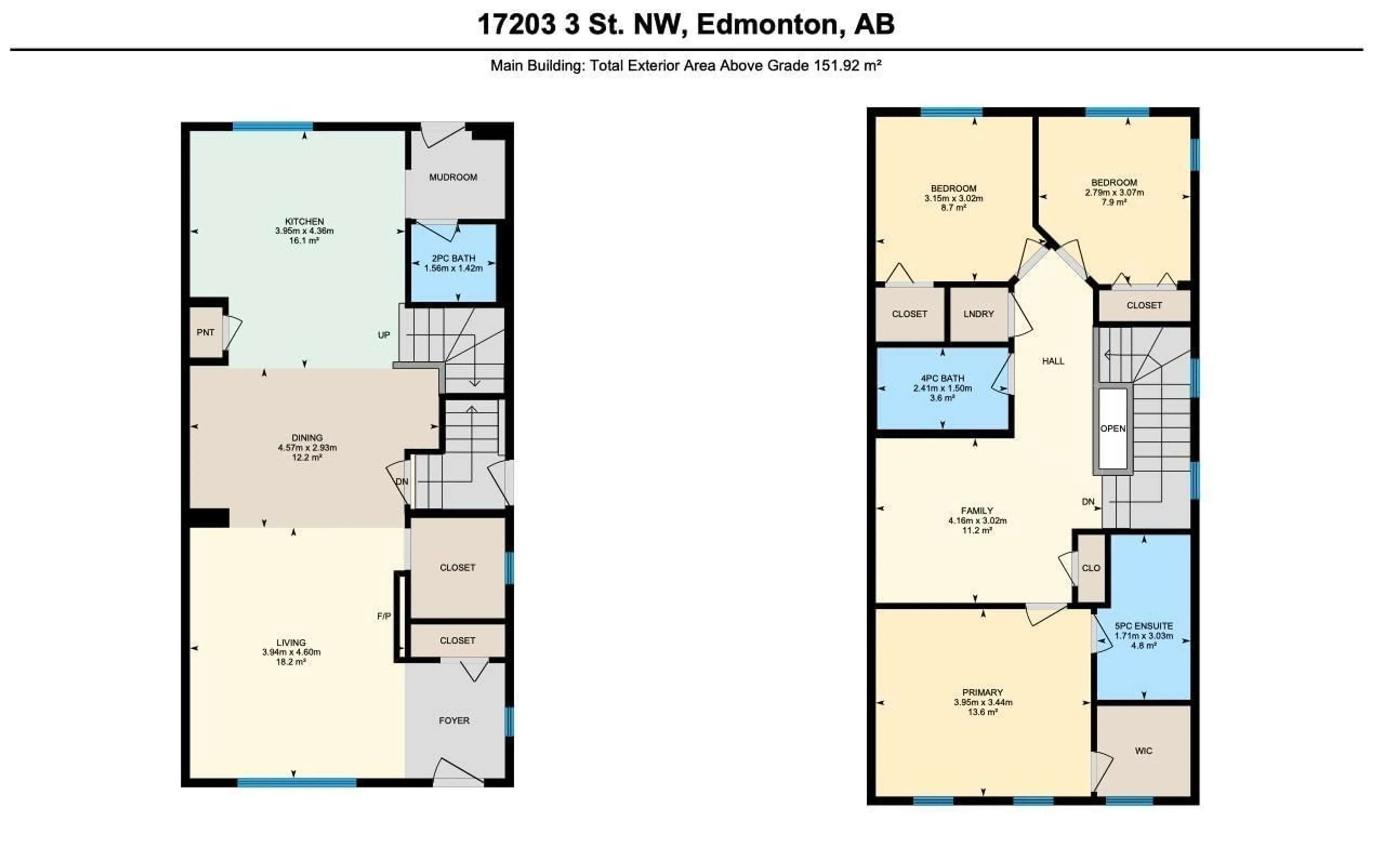 Floor plan for NW - 17203 3 ST, Edmonton Alberta T5Y4G7