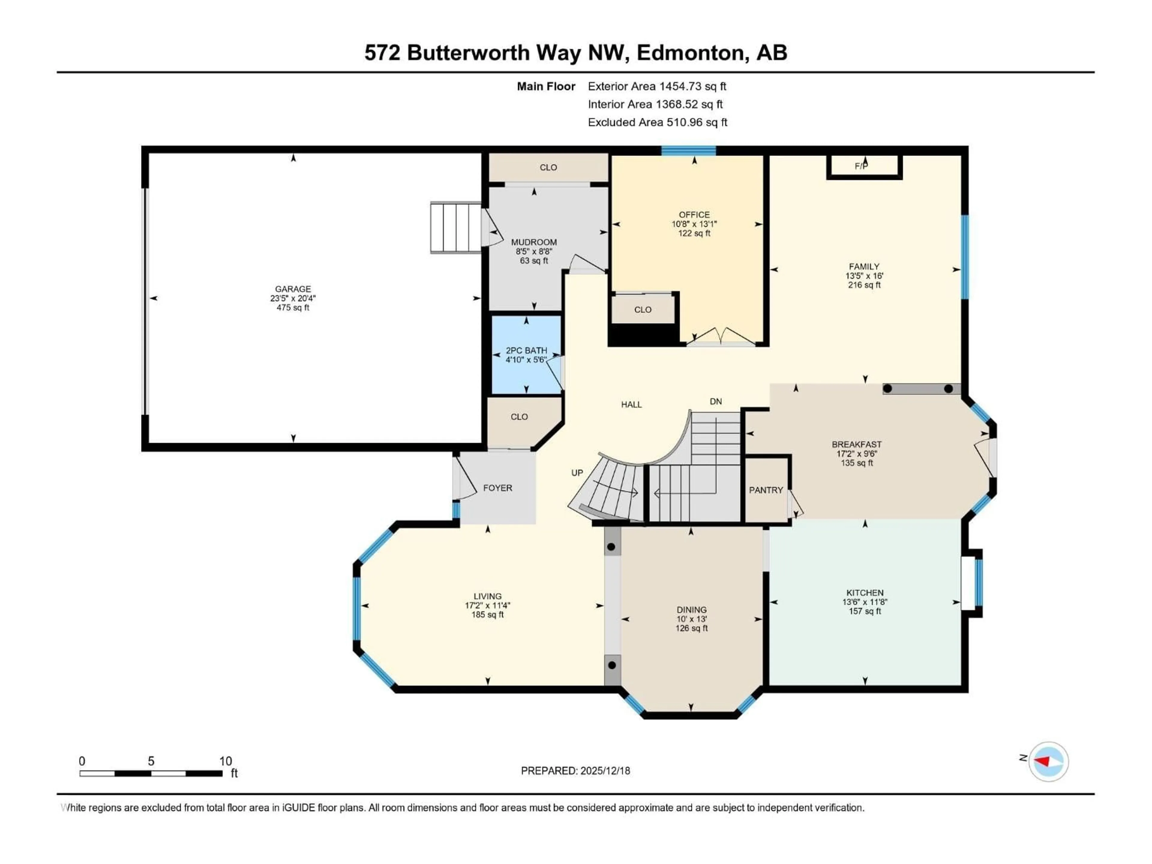 Floor plan for 572 BUTTERWORTH WY, Edmonton Alberta T6R2P6