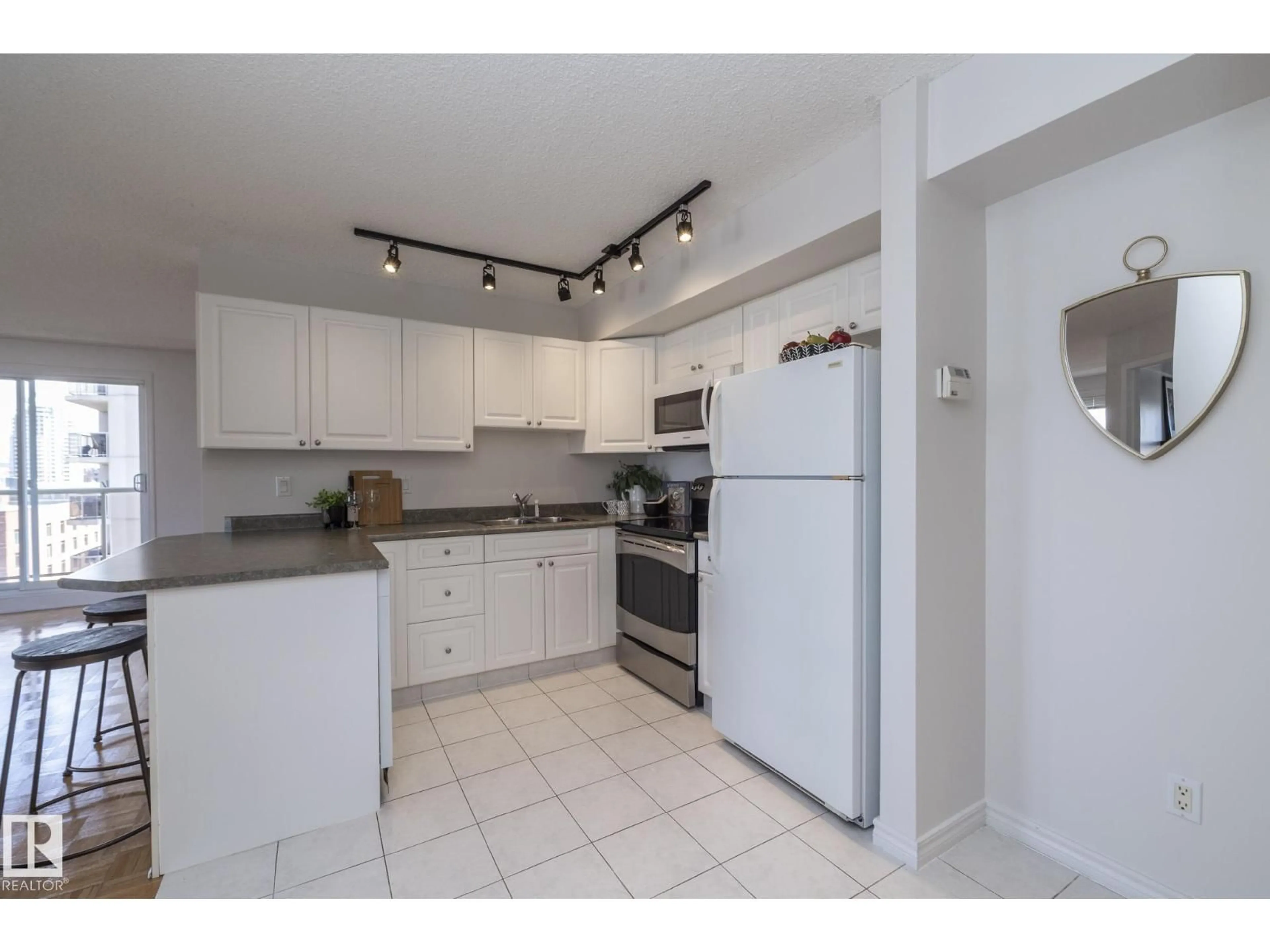 Standard kitchen, ceramic/tile floor for #801 - 10909 103 AV, Edmonton Alberta T5K2W7