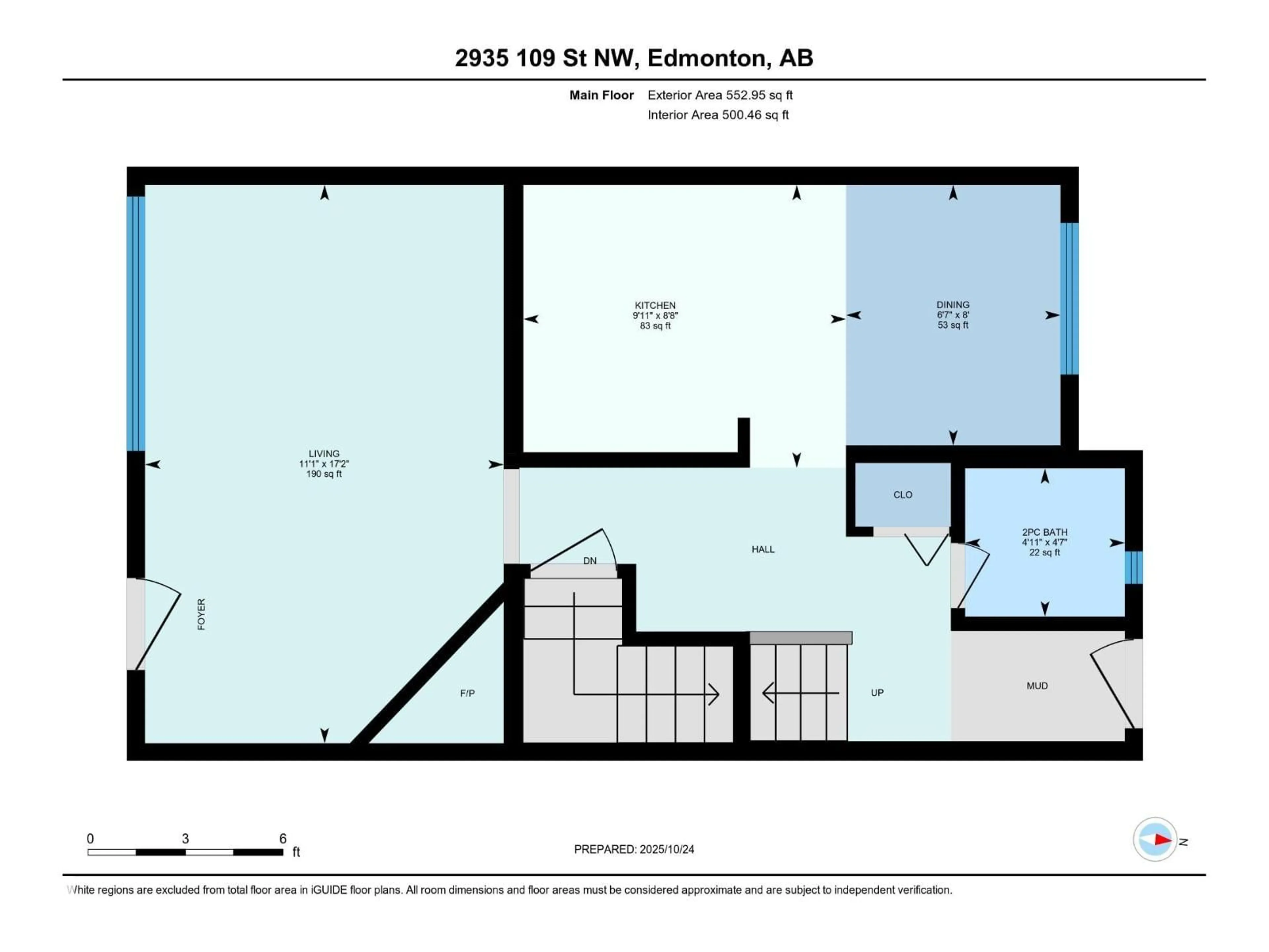 Floor plan for NW - 2935 109 ST, Edmonton Alberta T6J4N6