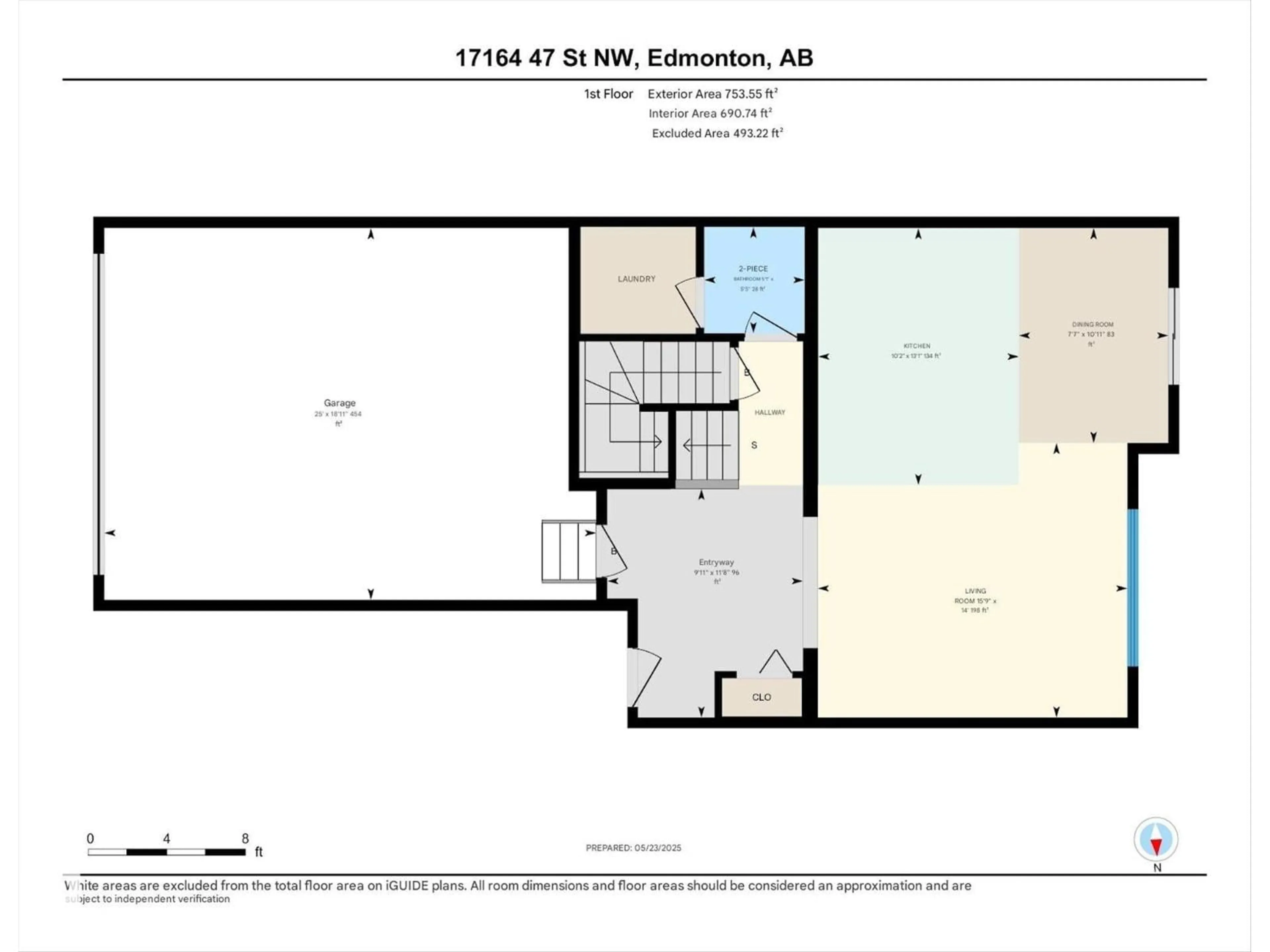 Floor plan for 17164 47 ST, Edmonton Alberta T5Y3P4