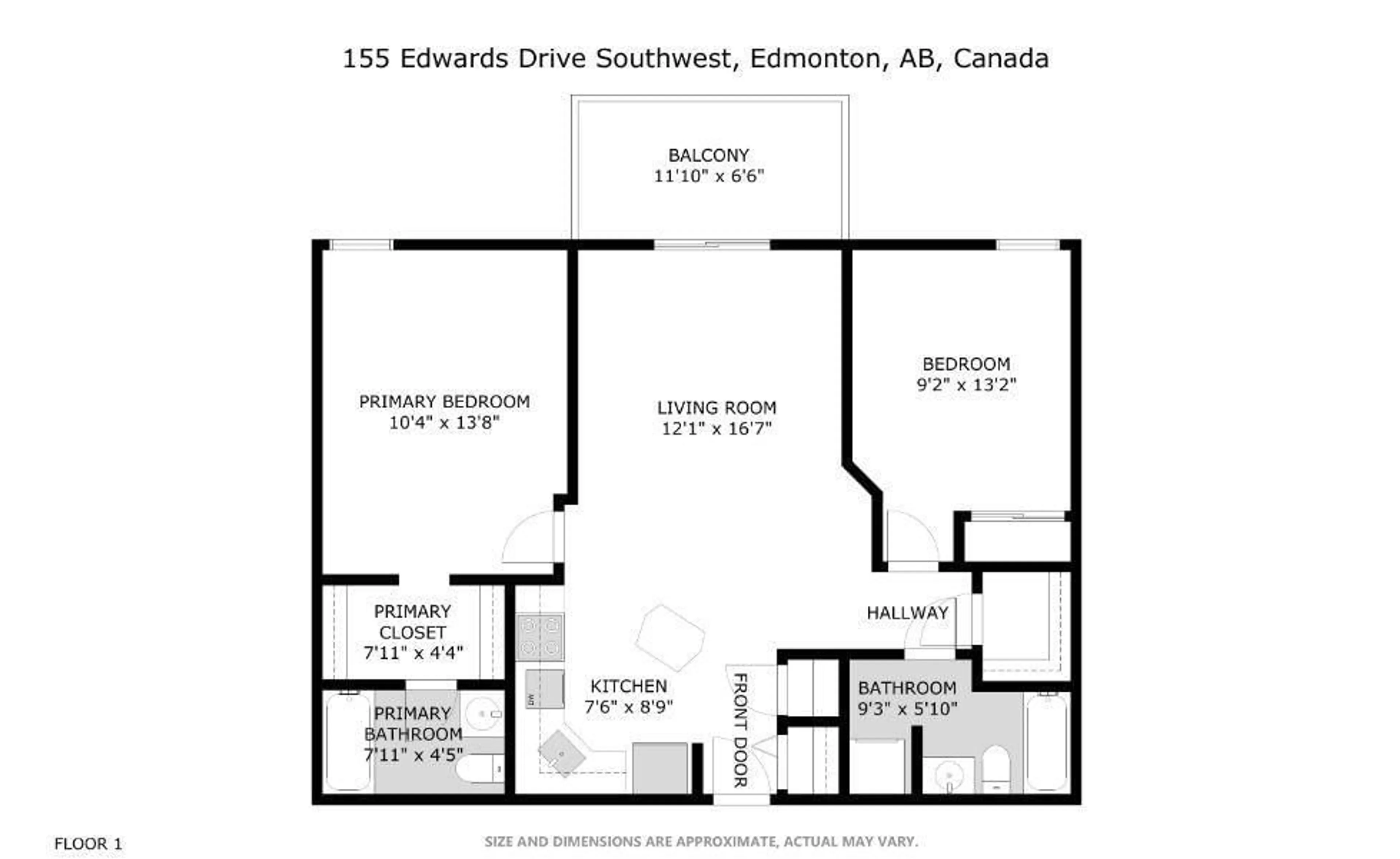 Floor plan for #403 - 155 EDWARDS DR, Edmonton Alberta T6X1N6